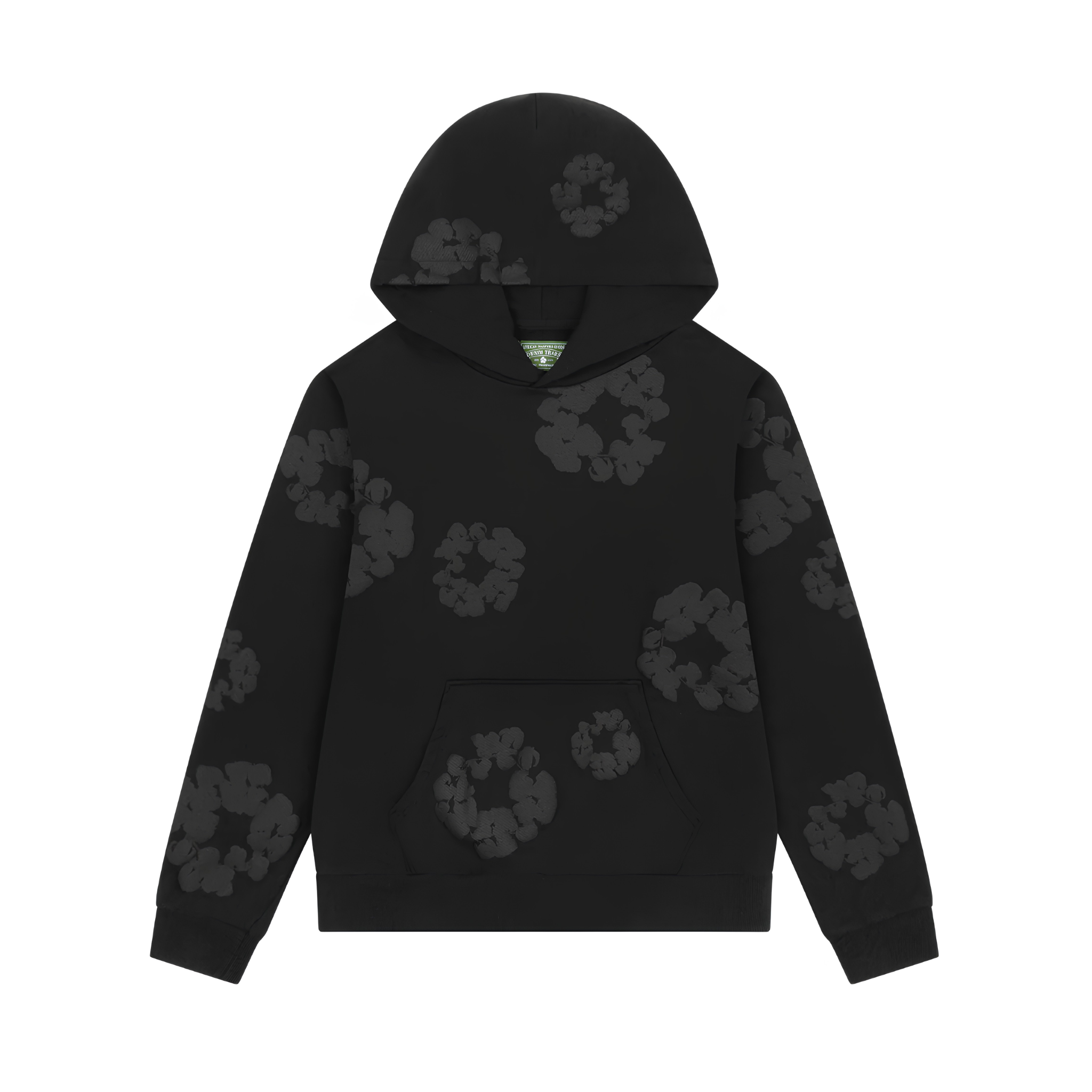 Denim Tears Cotton Wreath Hoodie "Black Monochrome"