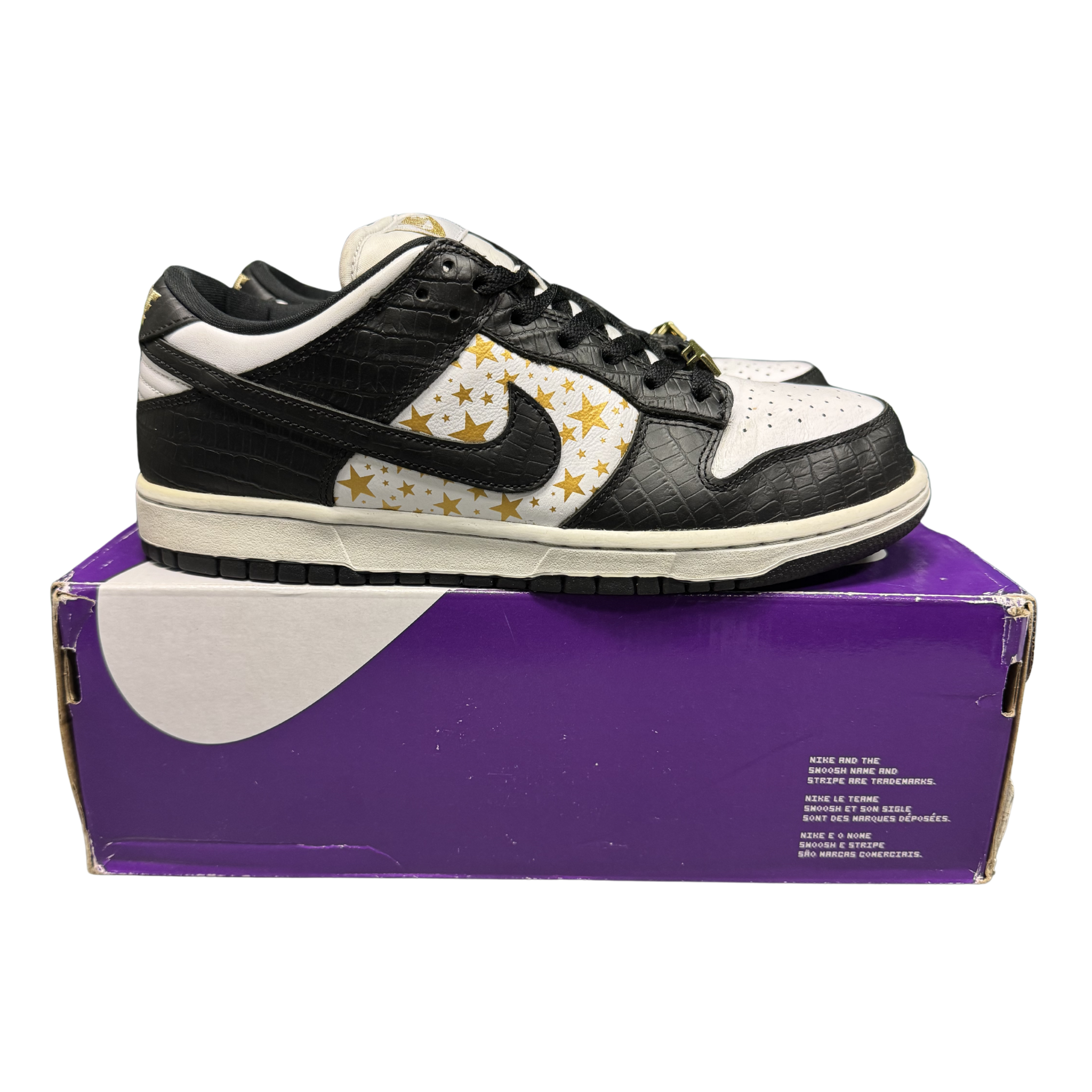Nike SB Dunk Low Supreme "Stars Black" (2021) Size 8.5 Preowned