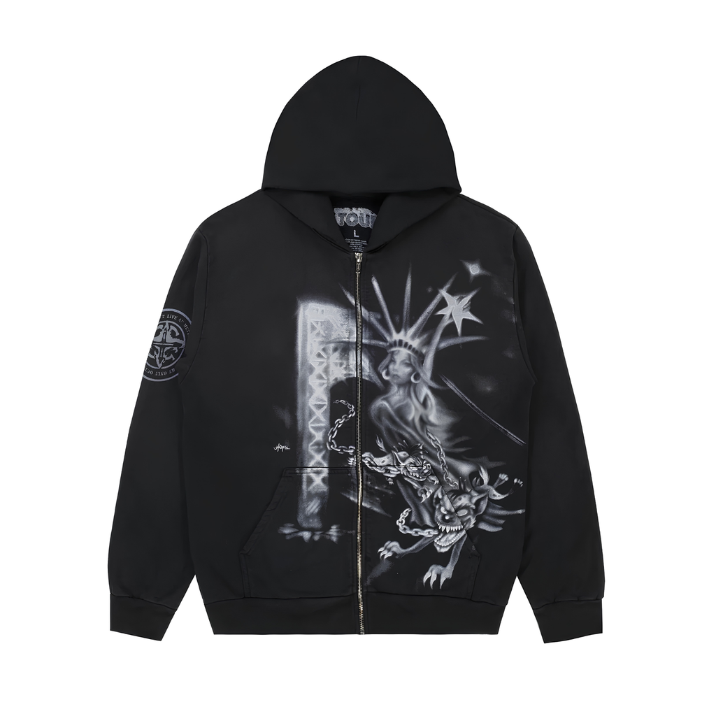 Travis Scott Zip Up Hoodie Metlife “Liberty”