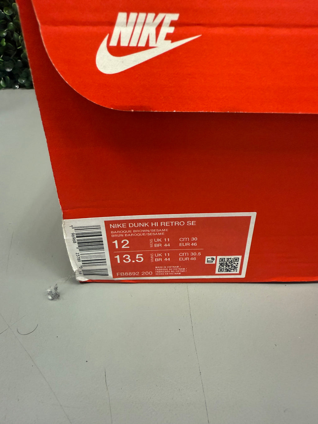 Nike Dunk High "Baroque Brown" Size 12 Preowned