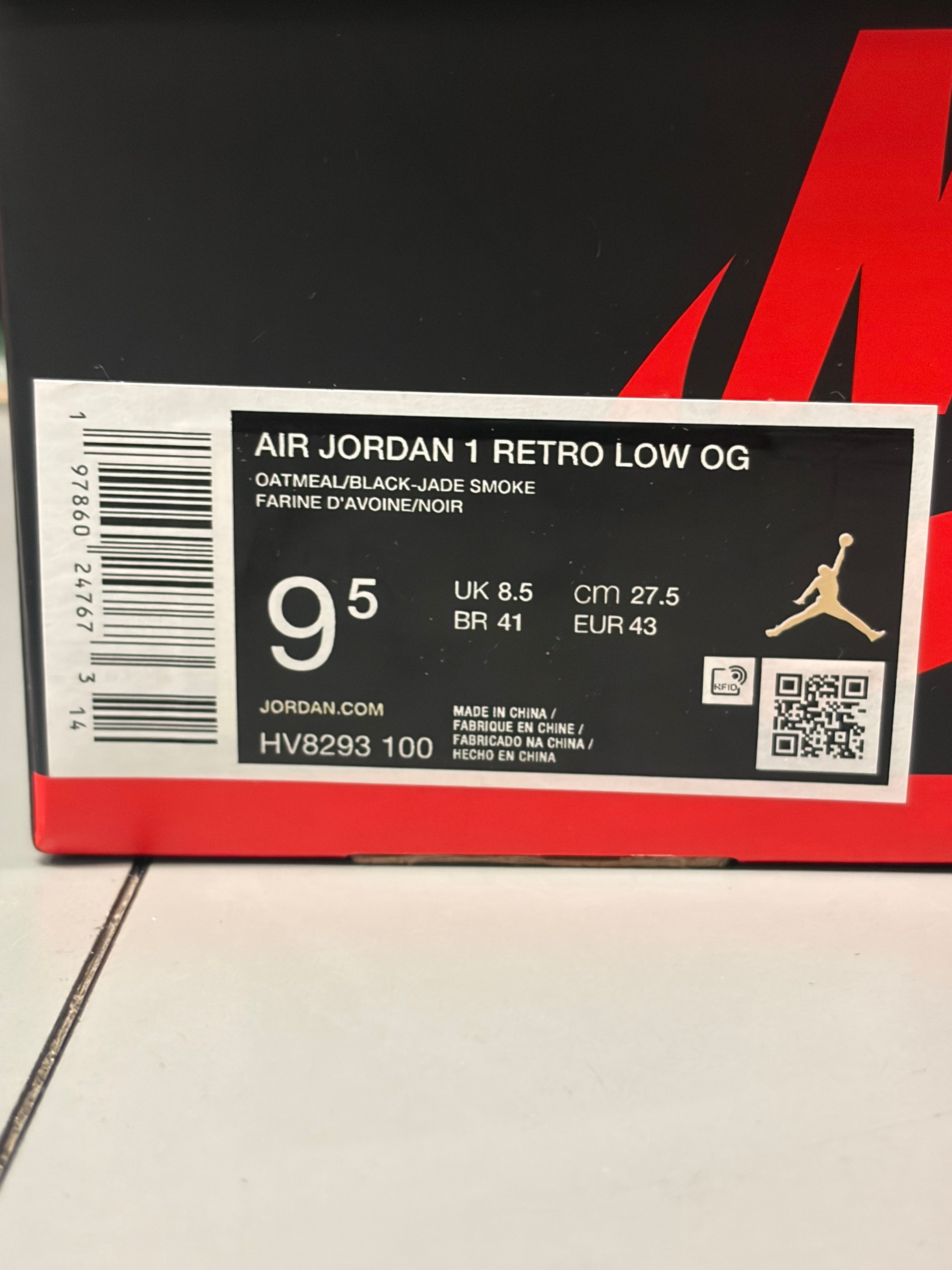 Jordan 1 Retro Low OG "Rui Hachimura Oatmeal" Size 9.5 Preowned
