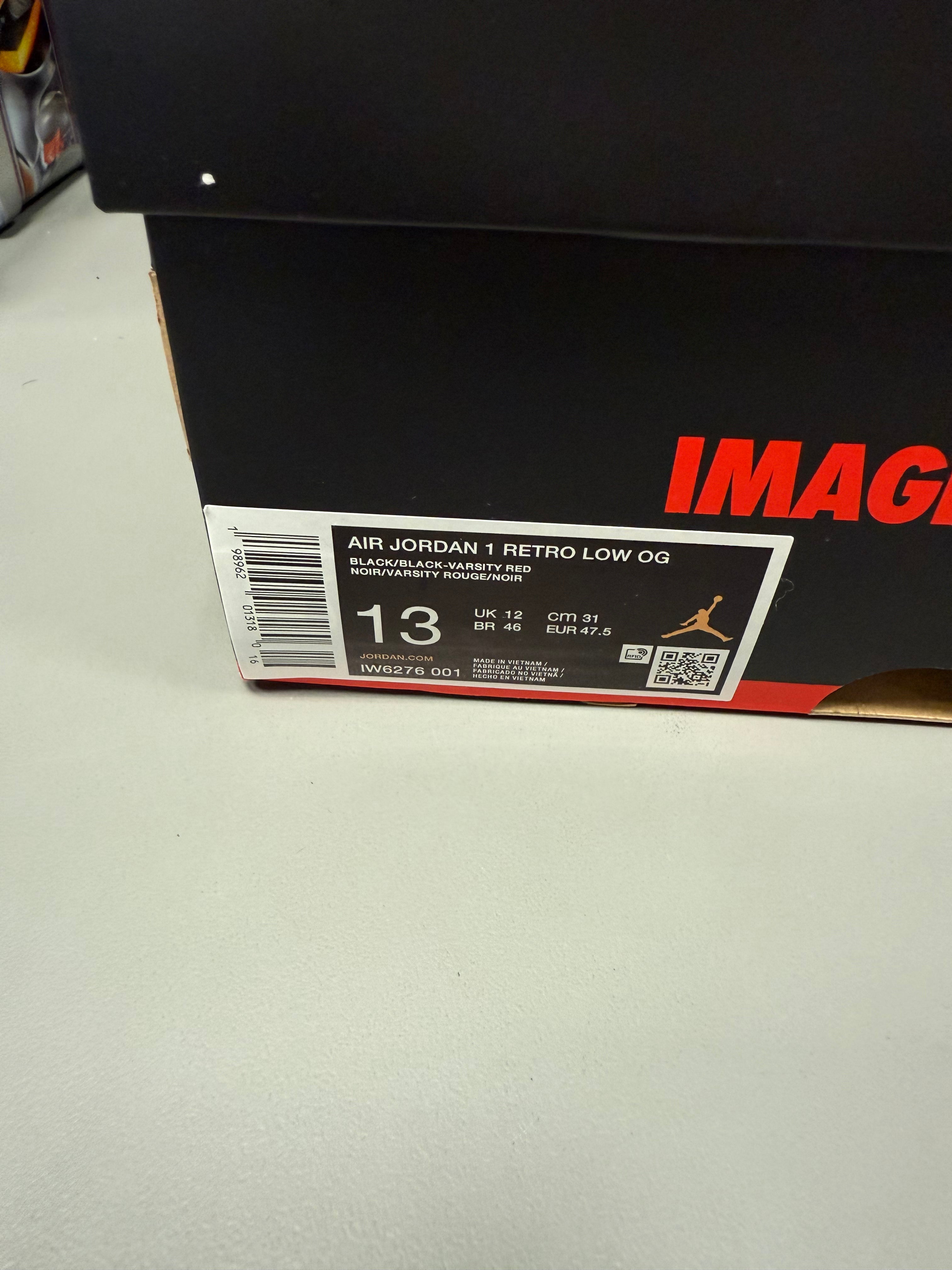 Jordan 1 Low "Bred Banned" Size 13 Tried On