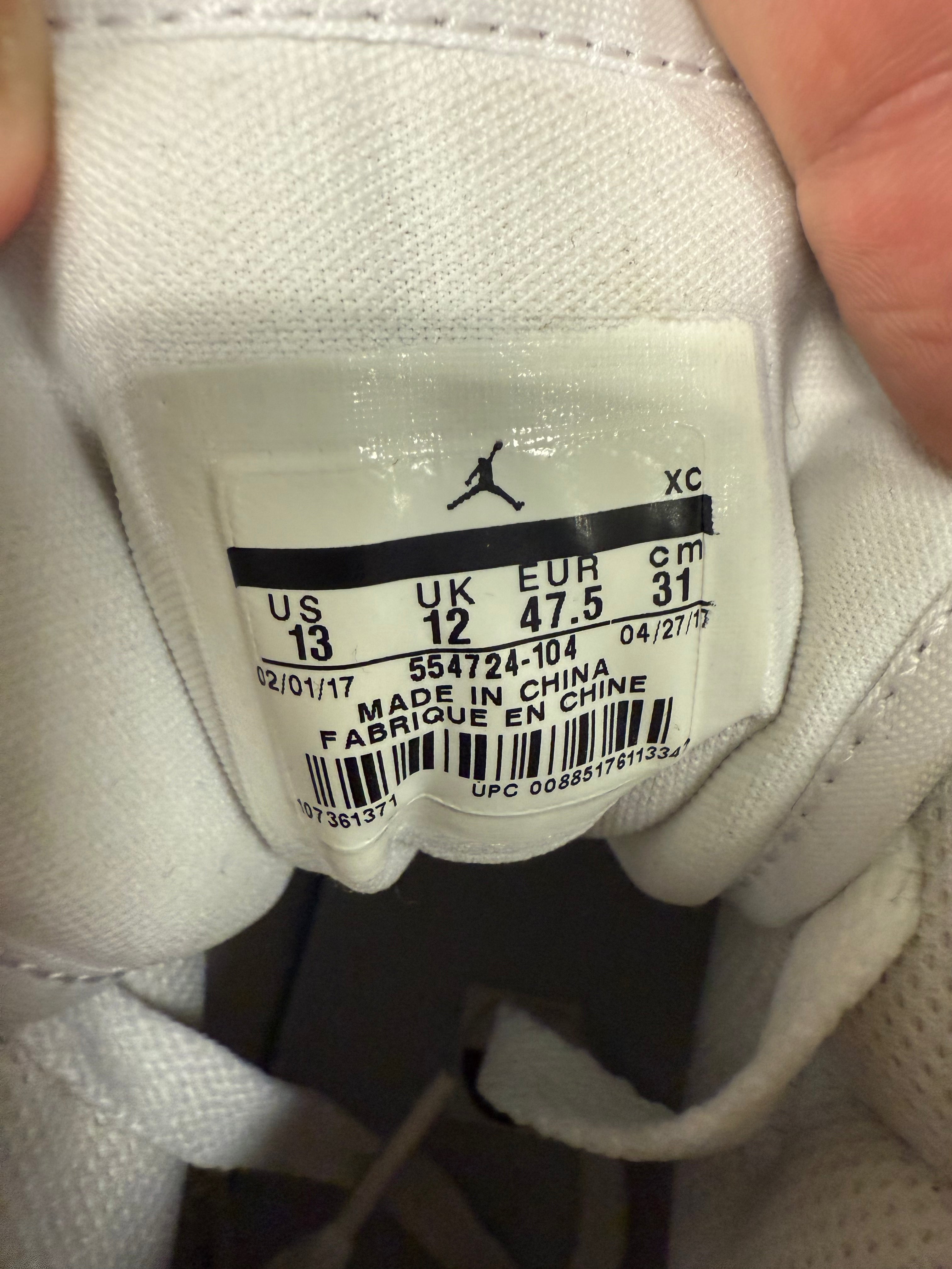 Jordan 1 Mid "Triple White" Size 13 Preowned