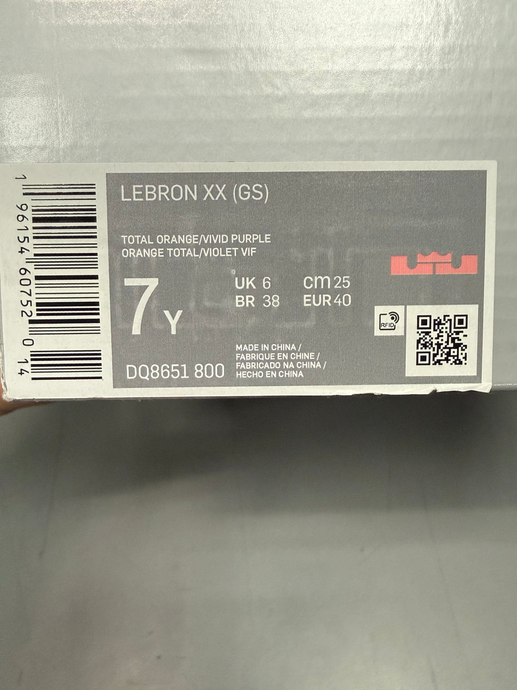 Nike LeBron 20 "Chosen 1" Size 7y Preowned