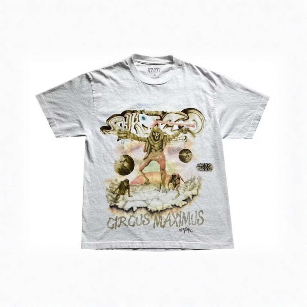 Travis Scott Utopia Tour Skitzo Circus Maximus Tee White
