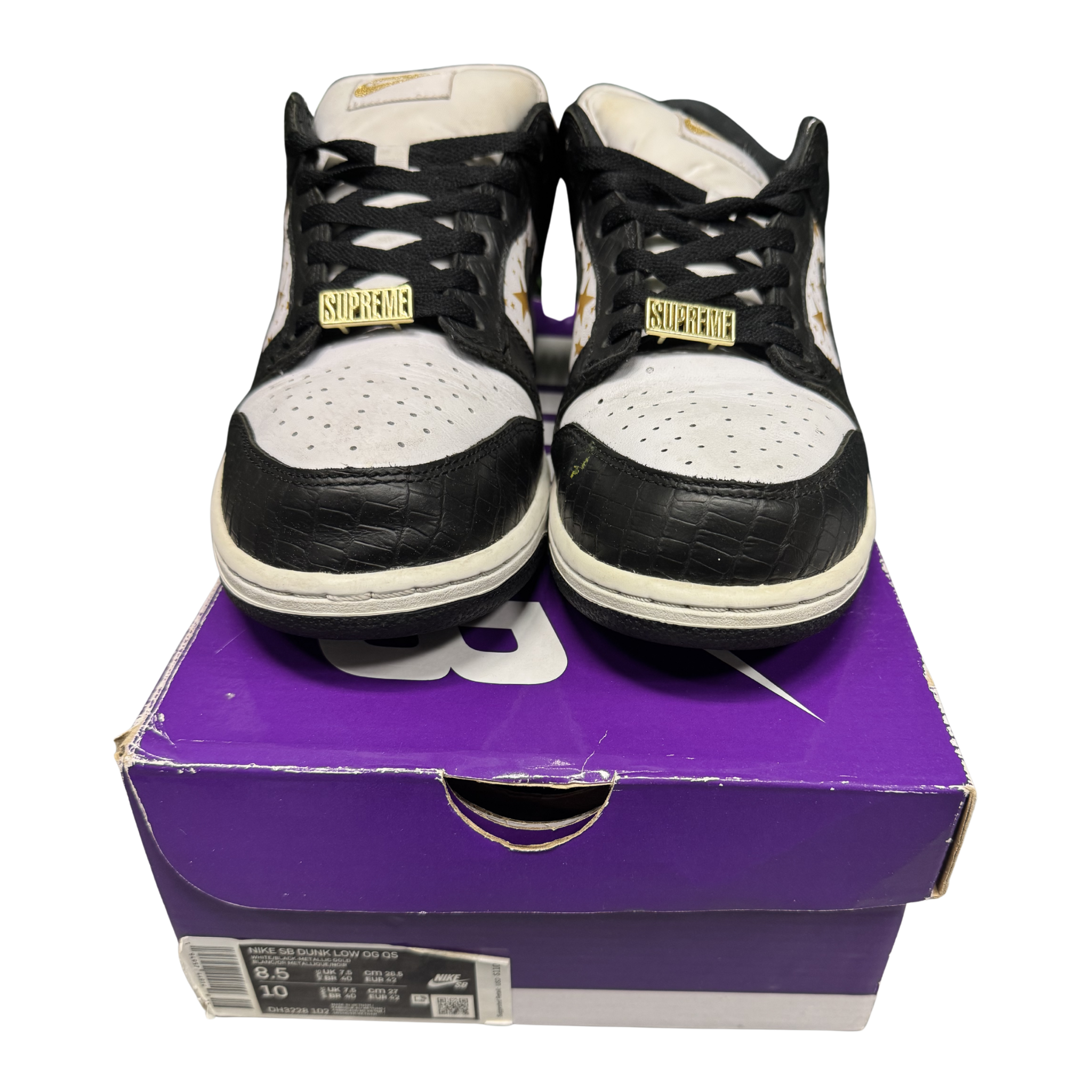 Nike SB Dunk Low Supreme "Stars Black" (2021) Size 8.5 Preowned