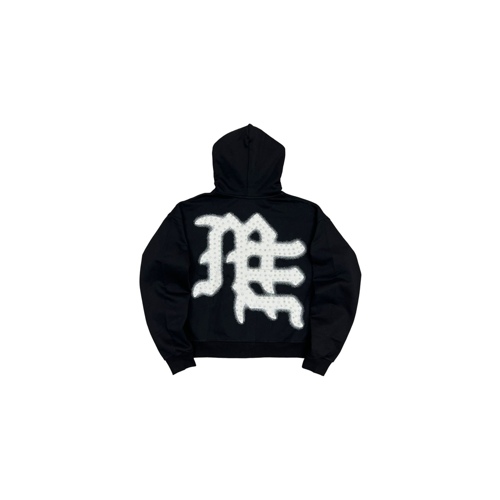 Mixed Emotions Black End Rhinestone Hoodie
