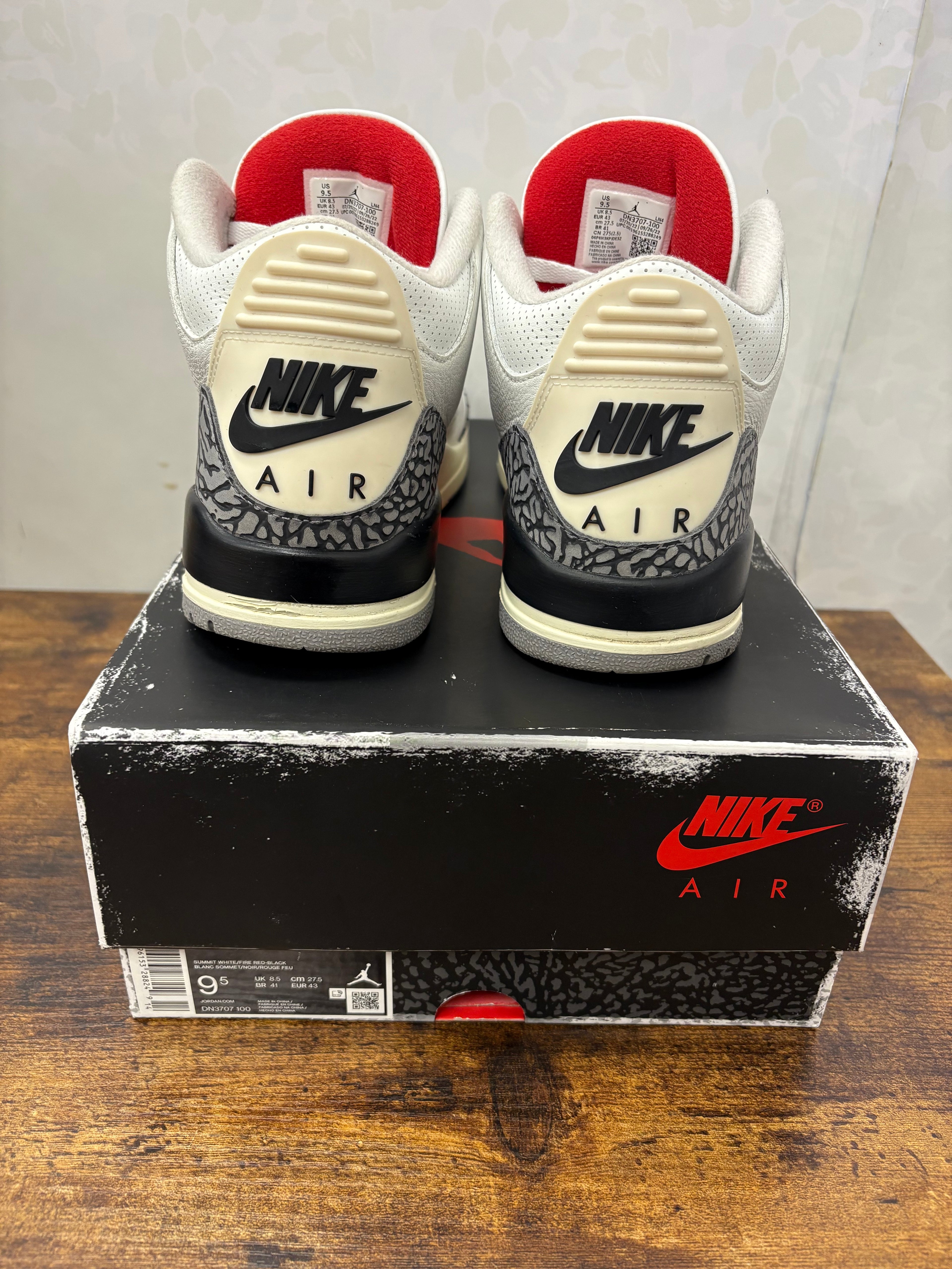 Air Jordan 3 “White Cement” Preowned Size 9.5M