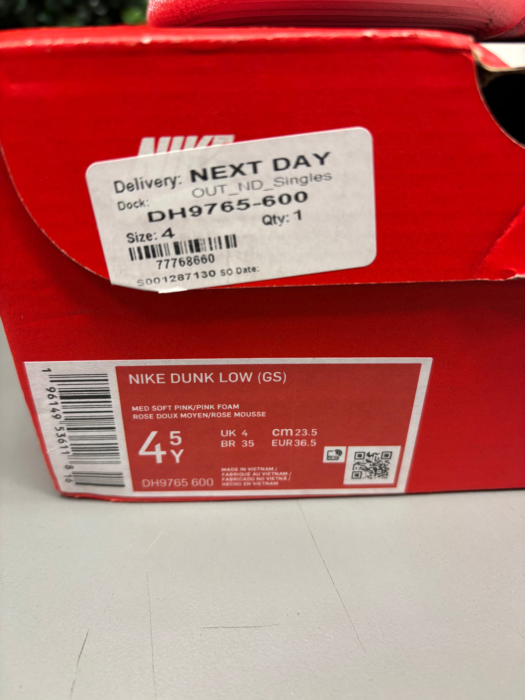 Nike Dunk Low GS "Triple Pink" Size 4.5Y Preowned