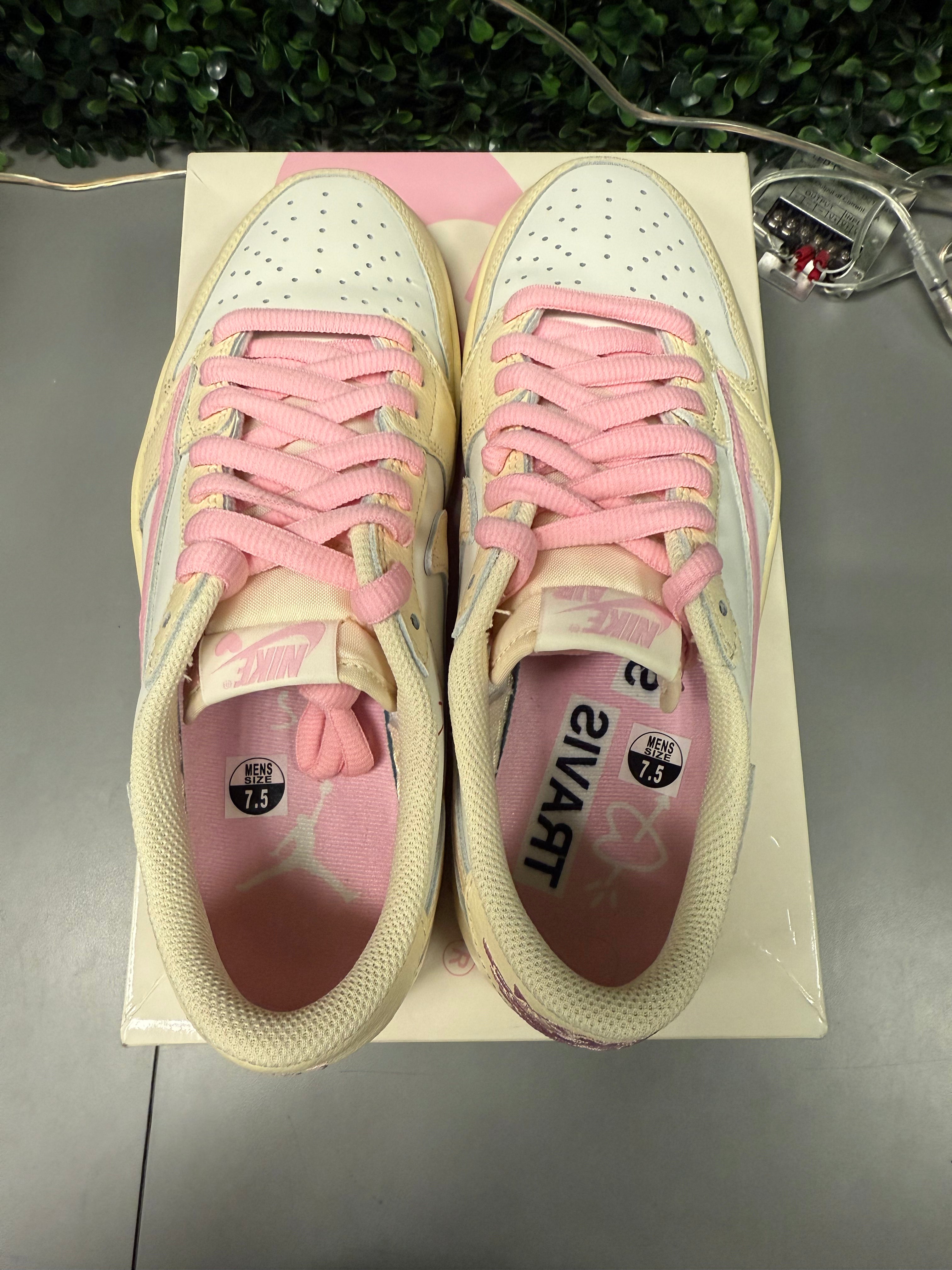 Jordan 1 Low X Travis Scott "Shy Pink" Size 7.5 Worn 1x