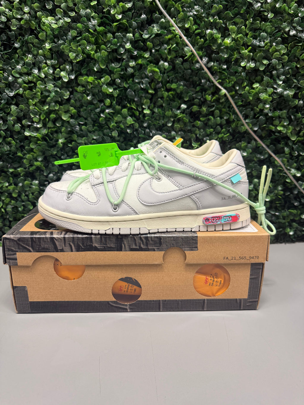 Nike Dunk Low X Off-White "Lot 7" Size 9 Tried On