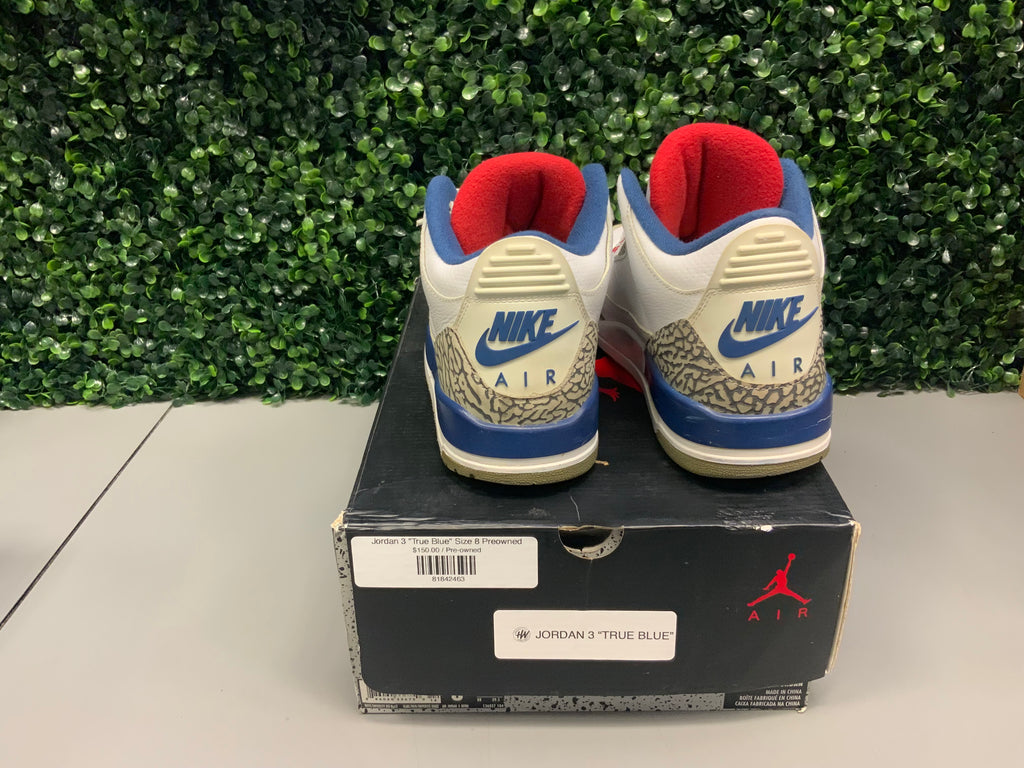 Jordan 3 "True Blue" Size 8 Preowned