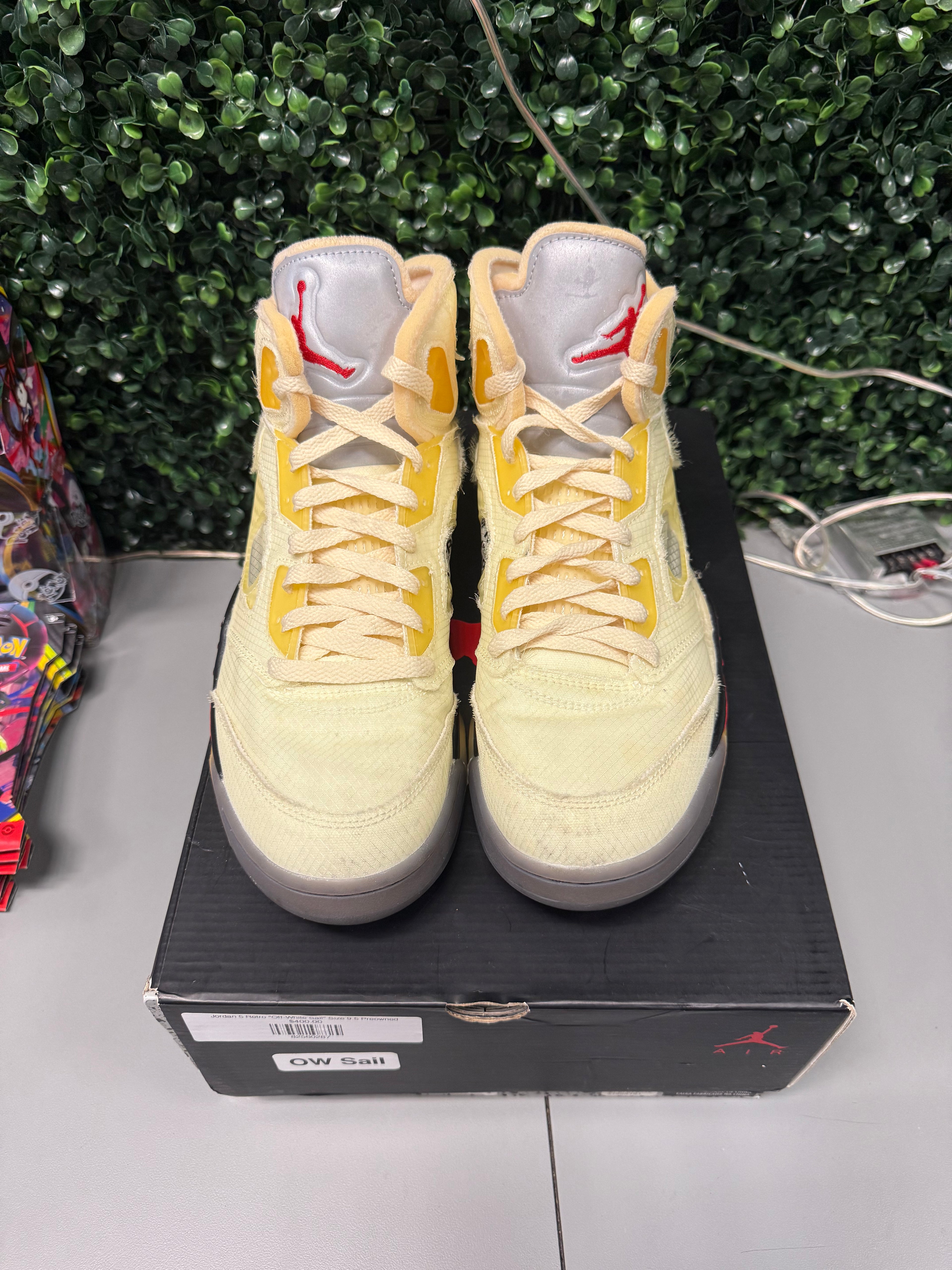 Jordan 5 X Off-White "Sail" Size 9.5 Preowned