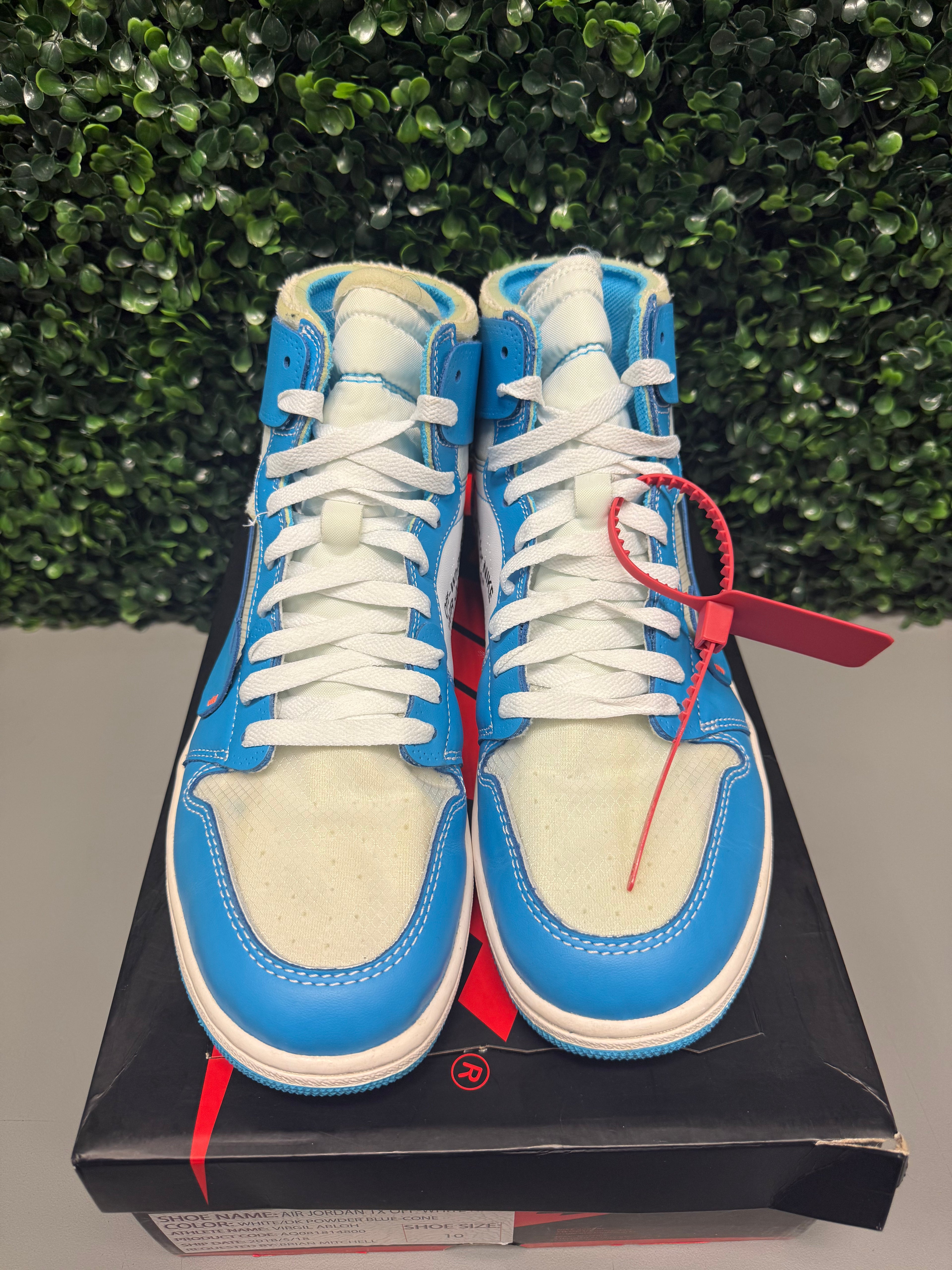 Jordan 1 High X Off-white "UNC" (Sample Pair) Size 10 Preowned