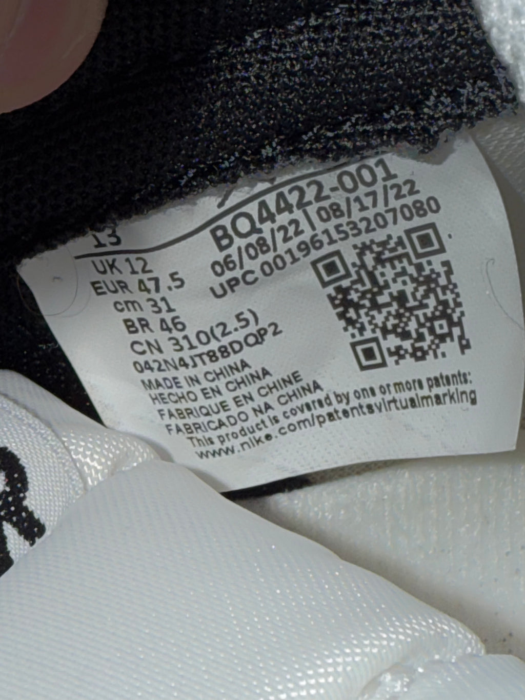 Jordan 1 High OG "Black White" Size 13 Preowned