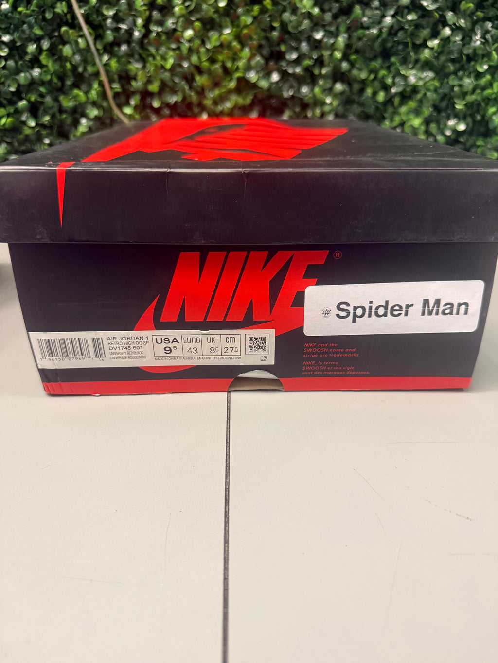 Jordan 1 Retro High OG "Spider-Man Across the Spider-Verse" Size 9.5 Preowned