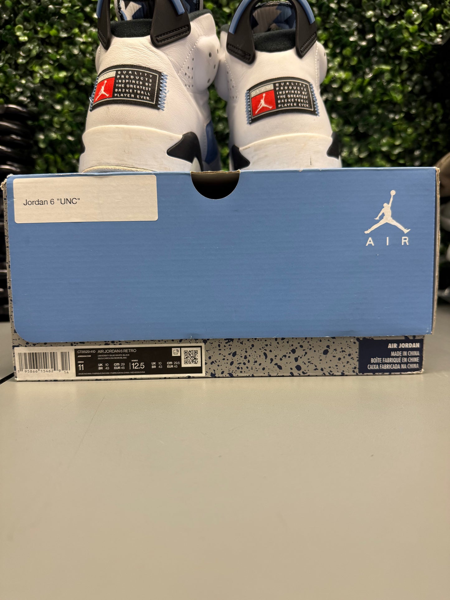 Jordan 6 "UNC White" Size 11 Preowned
