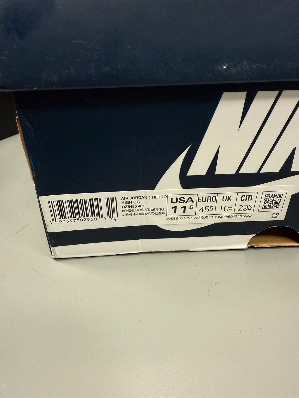 Air  Jordan 1 High "Midnight Navy" Size 11.5 Preowned