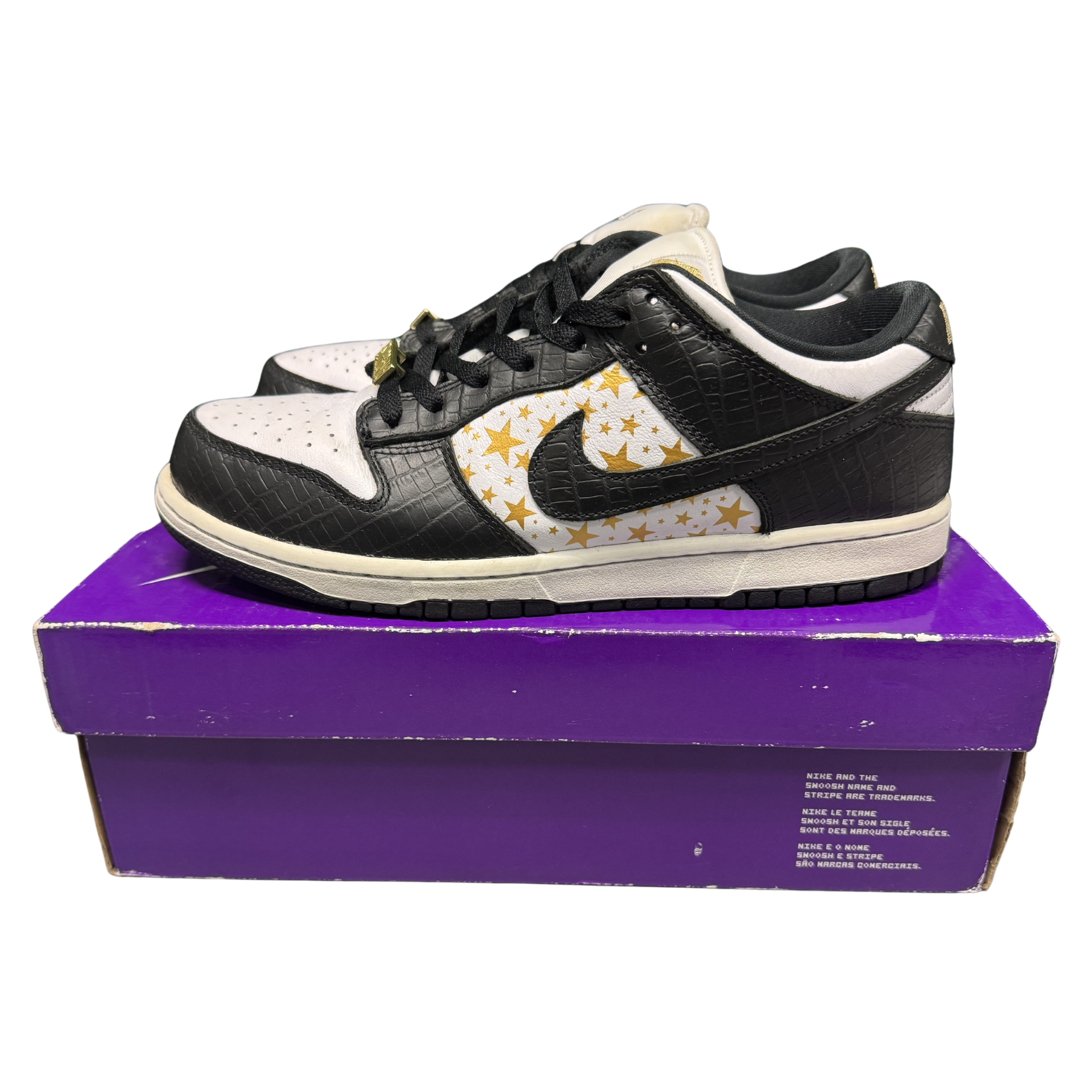 Nike SB Dunk Low Supreme "Stars Black" (2021) Size 8.5 Preowned