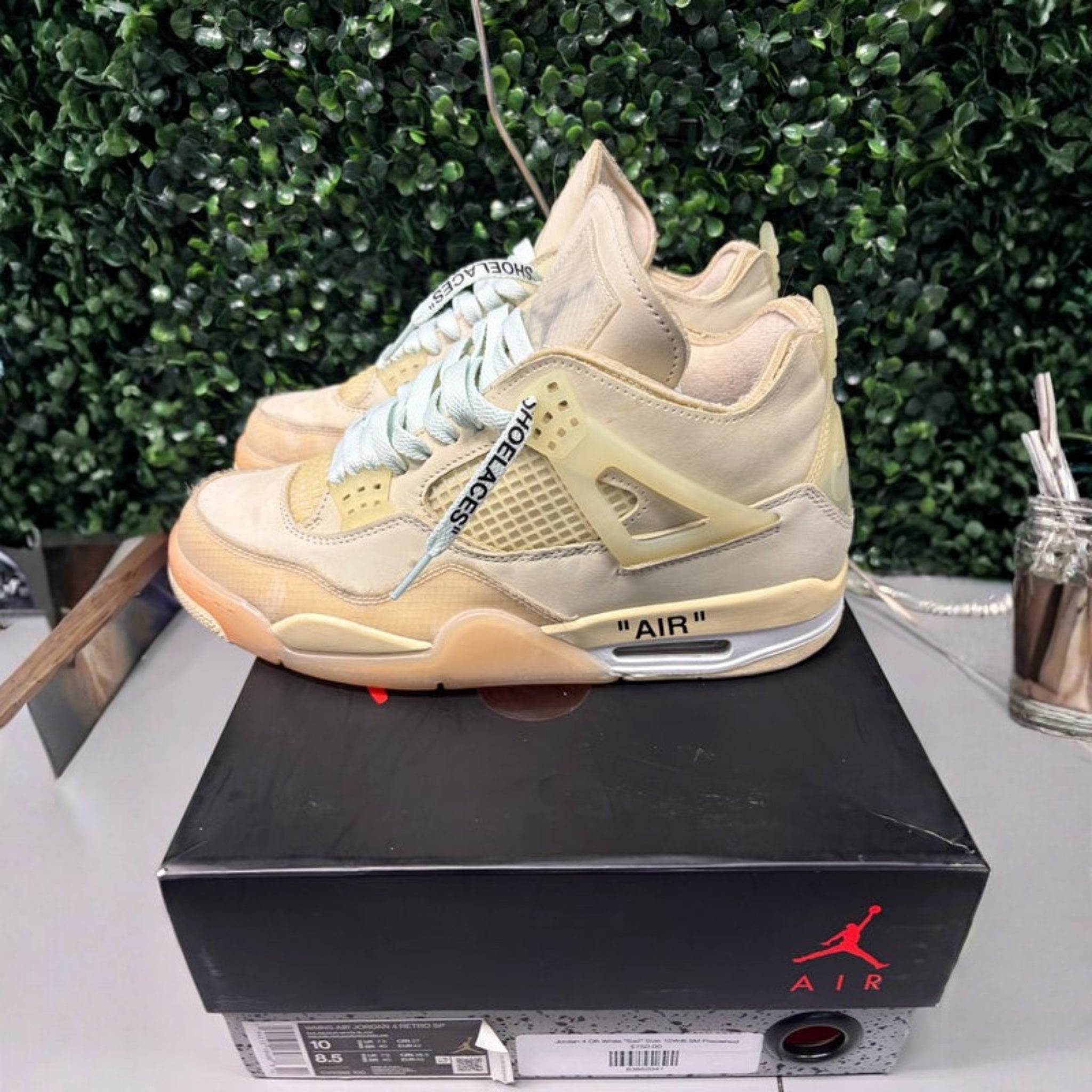 Jordan 4 Retro Off-White "Sail" Size 8.5M/10W Preowned