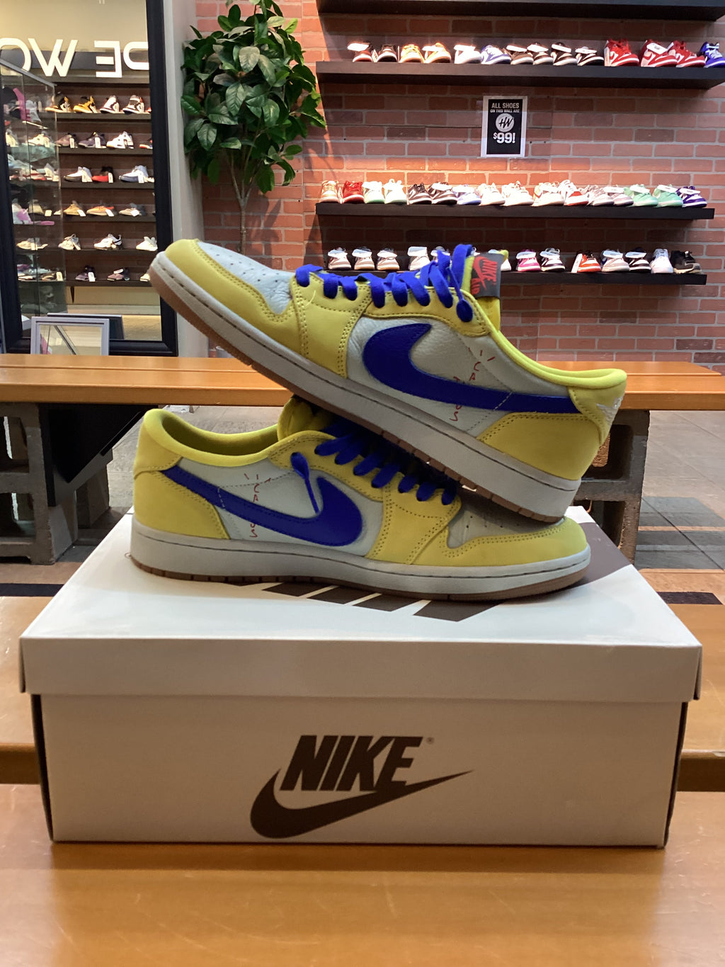 TS Jordan 1 Low “Canary” Size 11w/9.5 Preowned with box