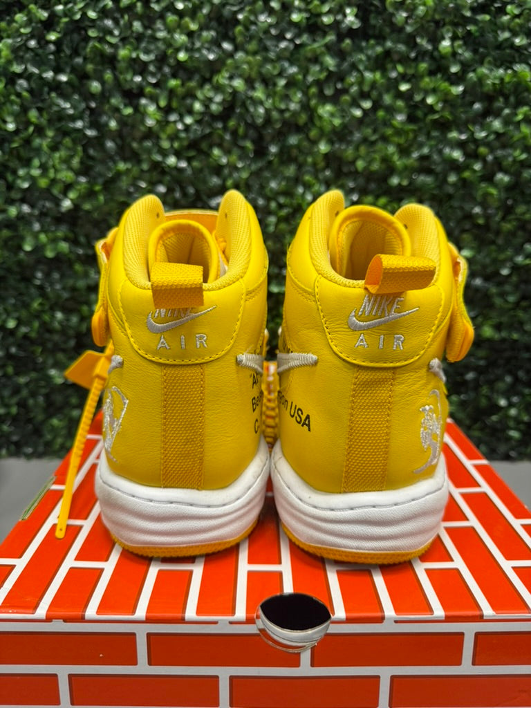 Nike Air Force 1 Mid SP Off-White "Varsity Maize" Size 13 Preowned