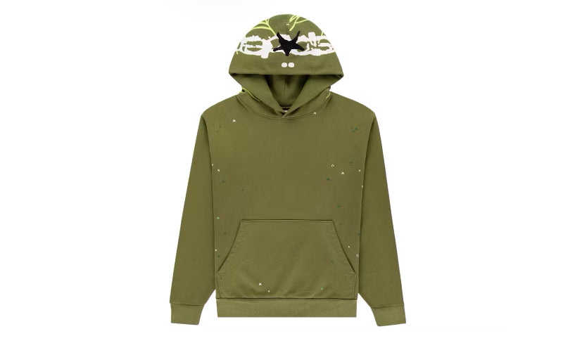 Sp5der Heavy Web Hoodie “Olive”