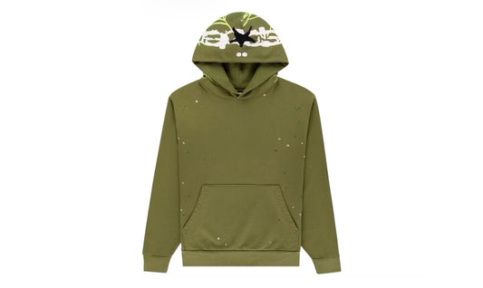 Sp5der Heavy Web Hoodie “Olive”