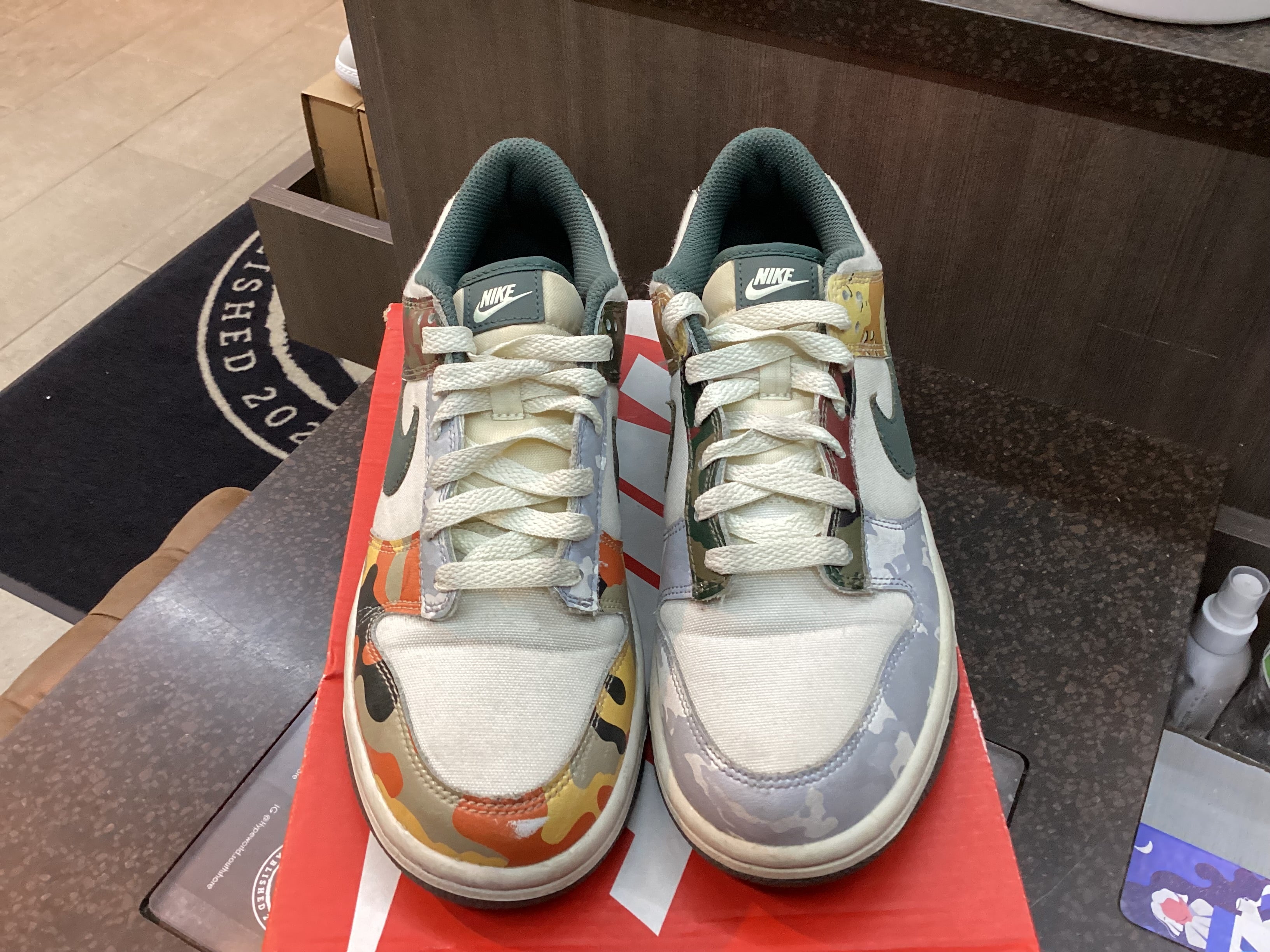 Nike Dunk Low “Sail Multi Camo” Size 6.5 Pre Owned