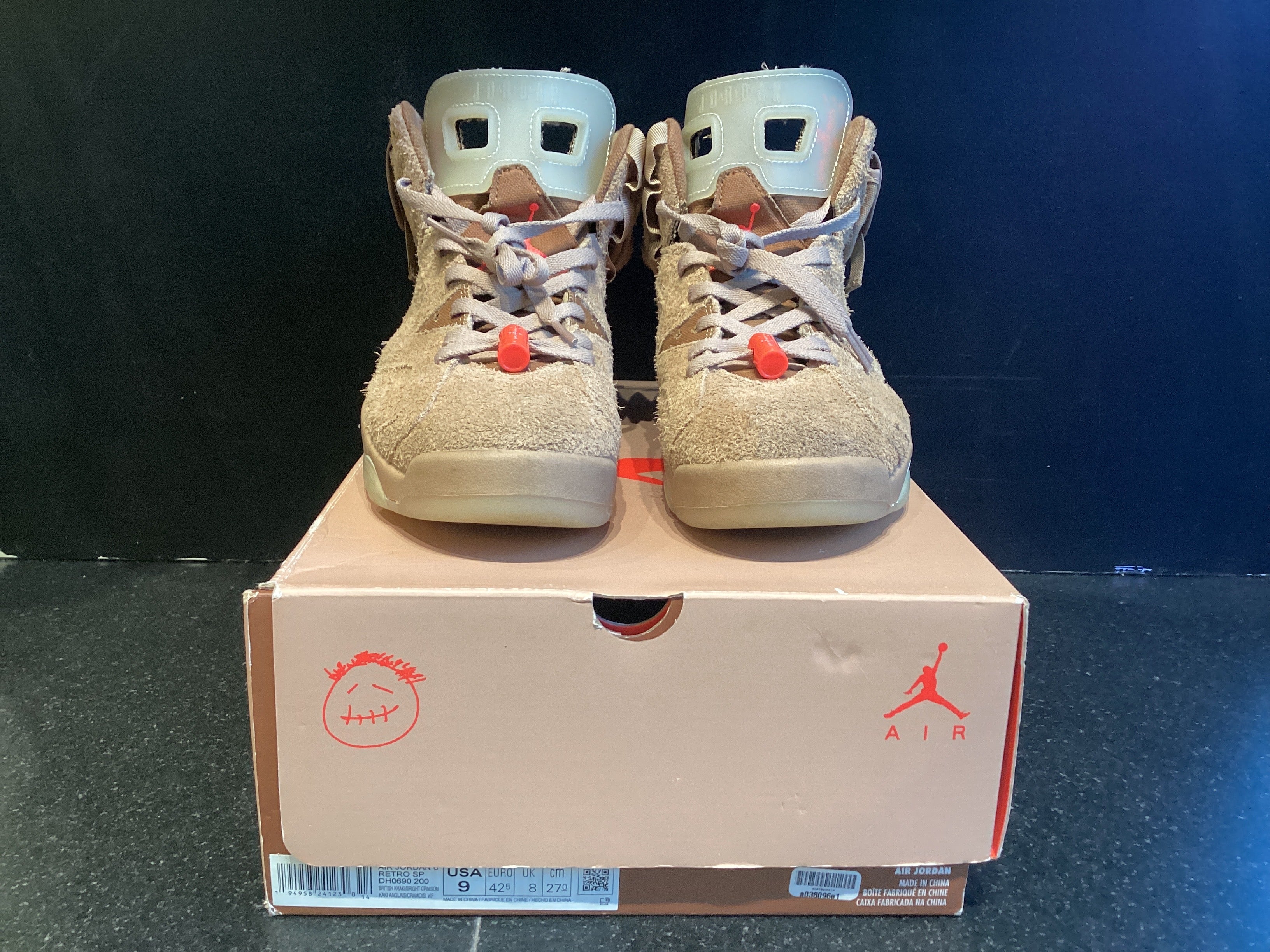 Travis Scott Jordan 6 “British Khaki” Preowned Size 9
