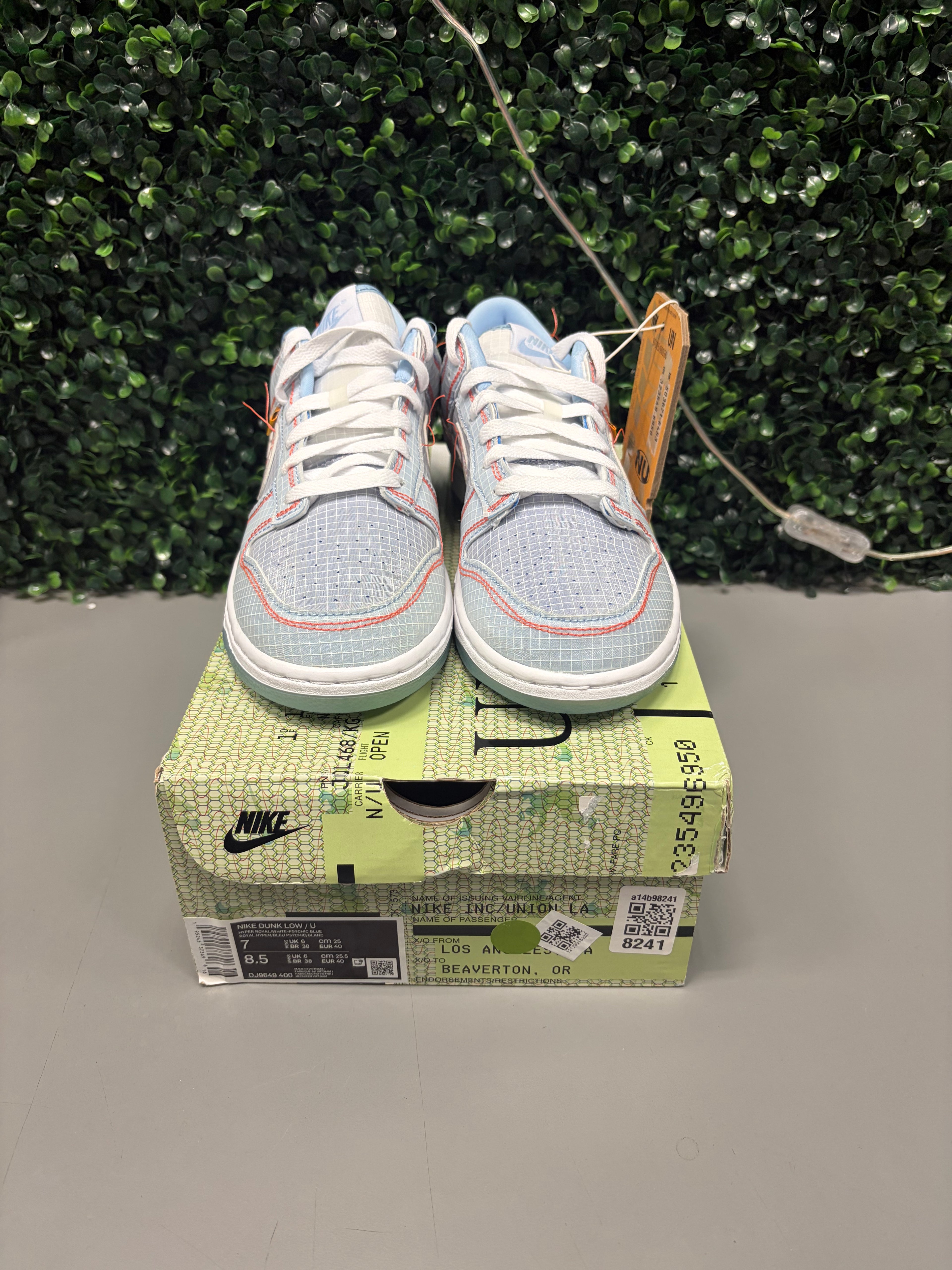 Nike Dunk Low Union Passport Pack "Argon" Size 7Y Preowned