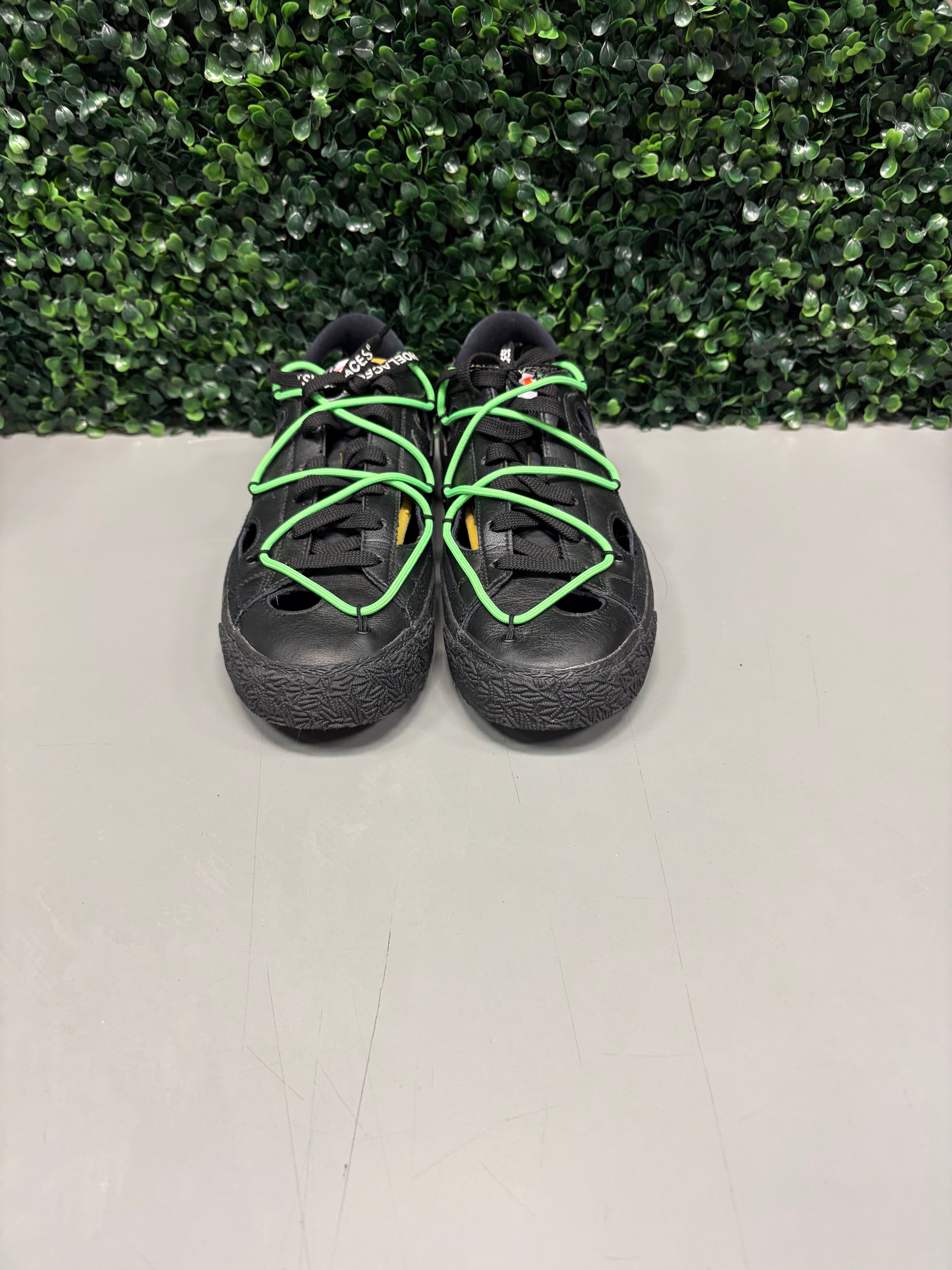 Off White Nike Blazer Low "Electro Green" Size 10.5 Preowned