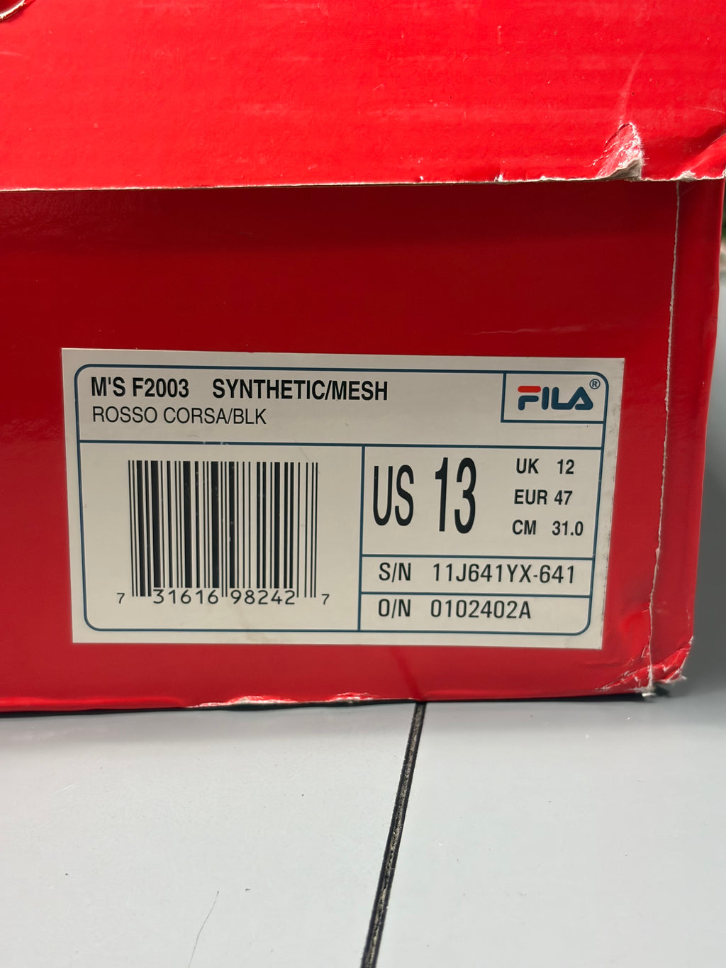 Fila "Ferrari" Size 13 Preowned