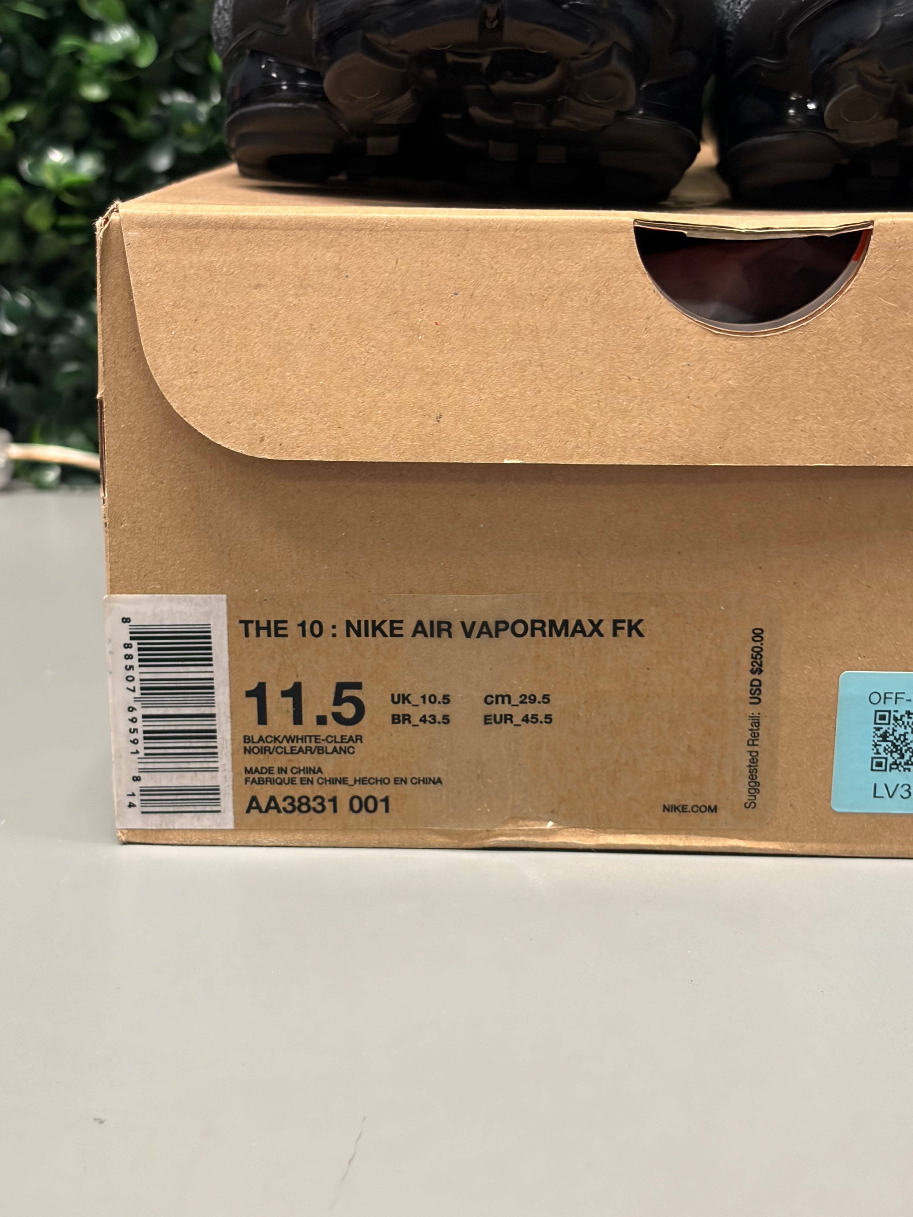 Nike Air VaporMax "Off-White" Size 11.5 Preowned