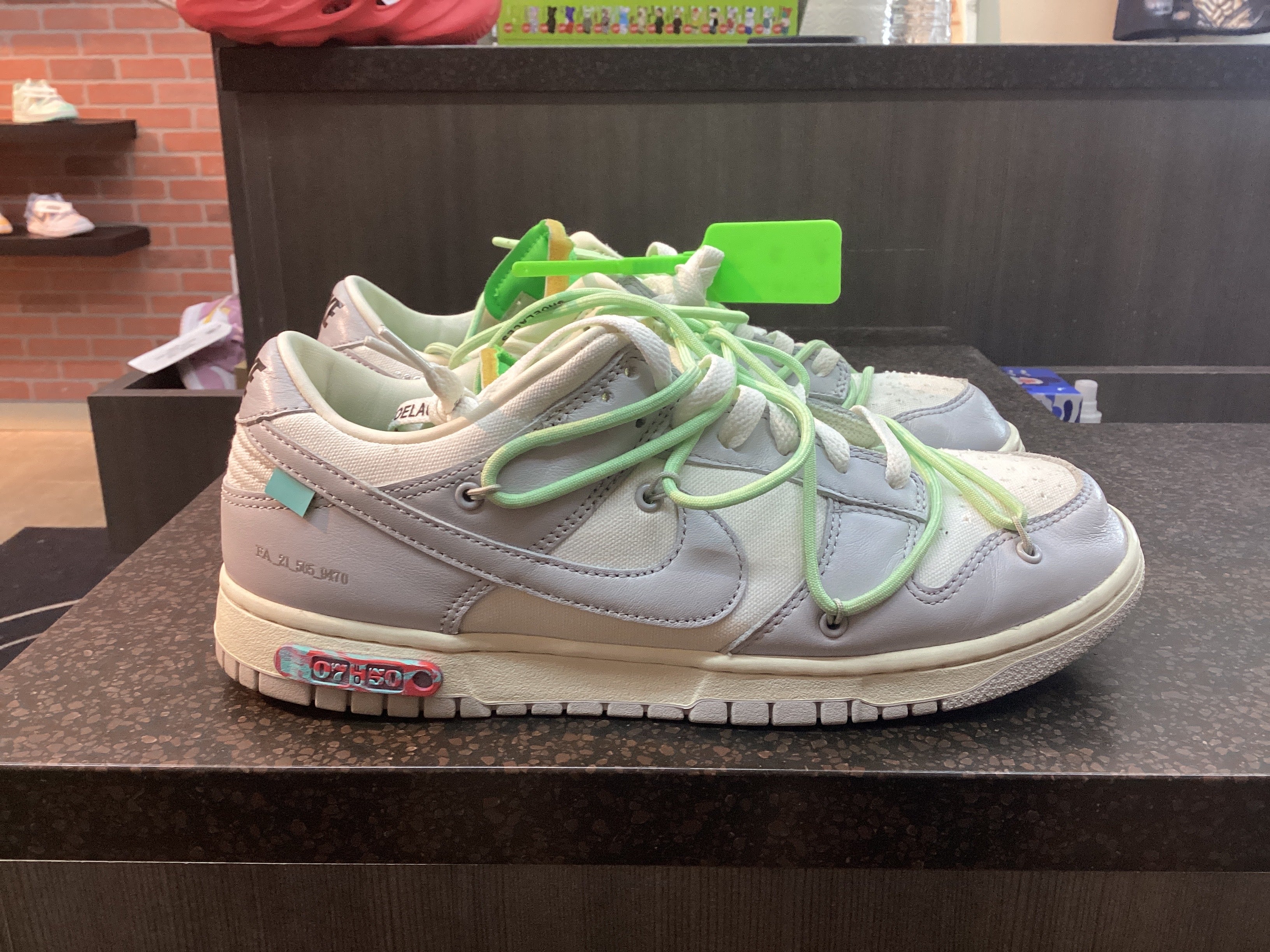 Nike Dunk Low “Off White Lot 7” size 10 Pre Owned No Box
