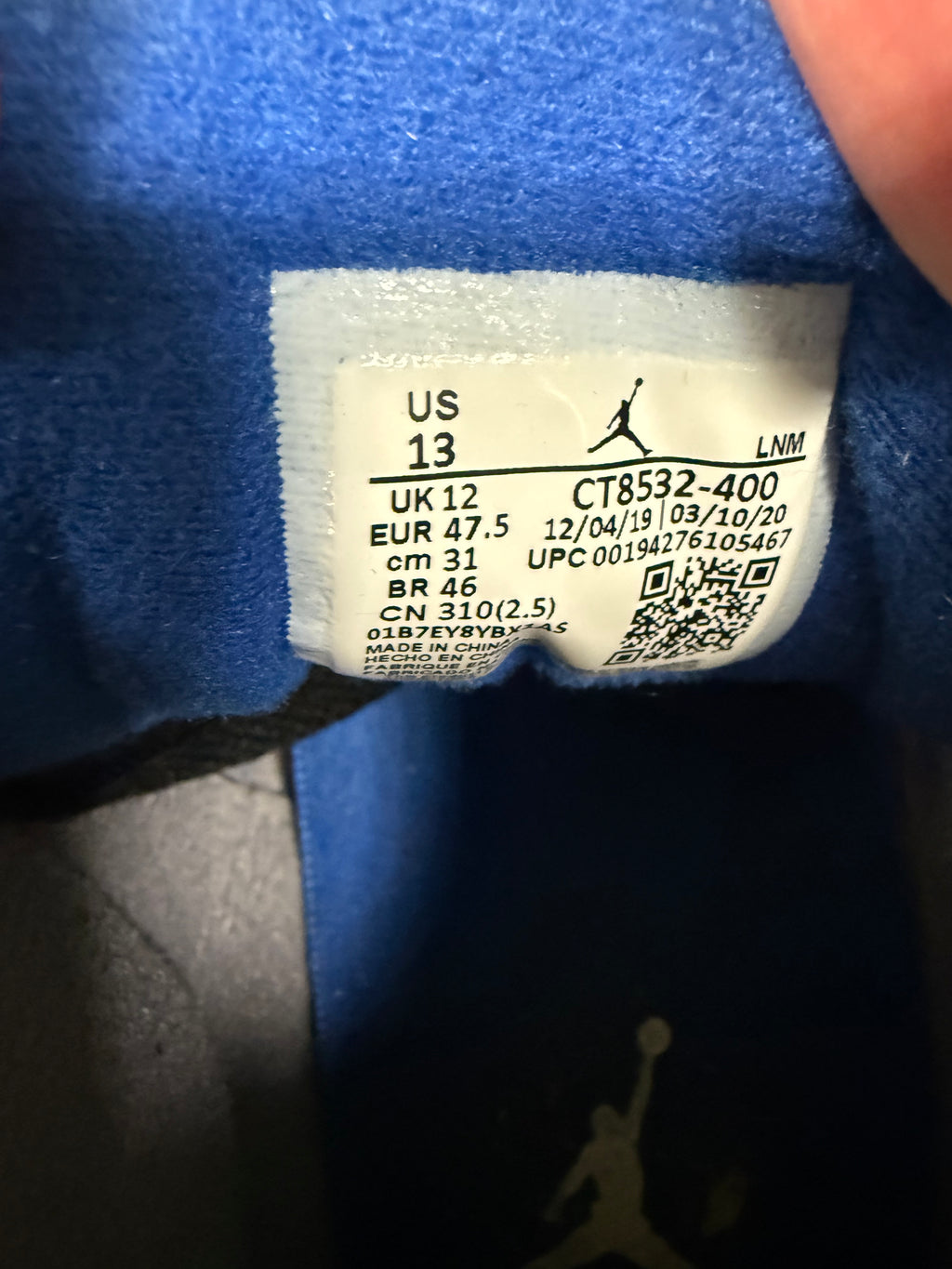 Jordan 3 "Varsity Royal Cement" Size 13 Preowned