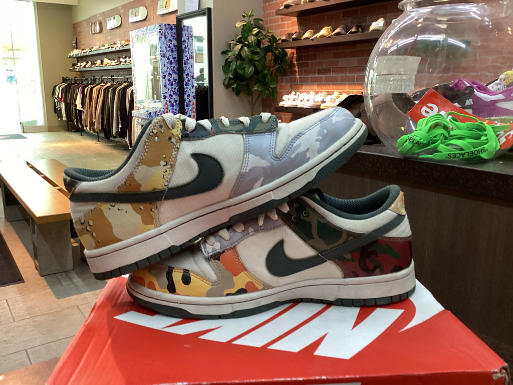 Nike Dunk Low “Sail Multi Camo” Size 6.5 Pre Owned