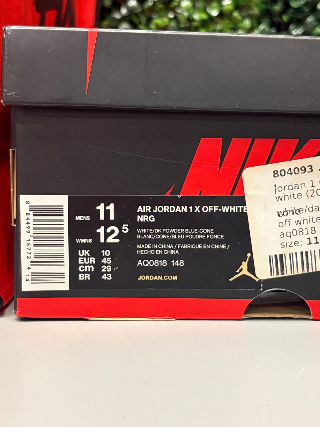 Jordan 1 Retro High Off-White "University Blue" Size 11 Preowned