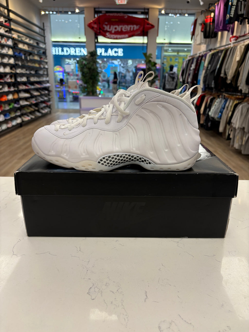 Nike Air Foamposite One “Triple White” Preowned Size 11.5