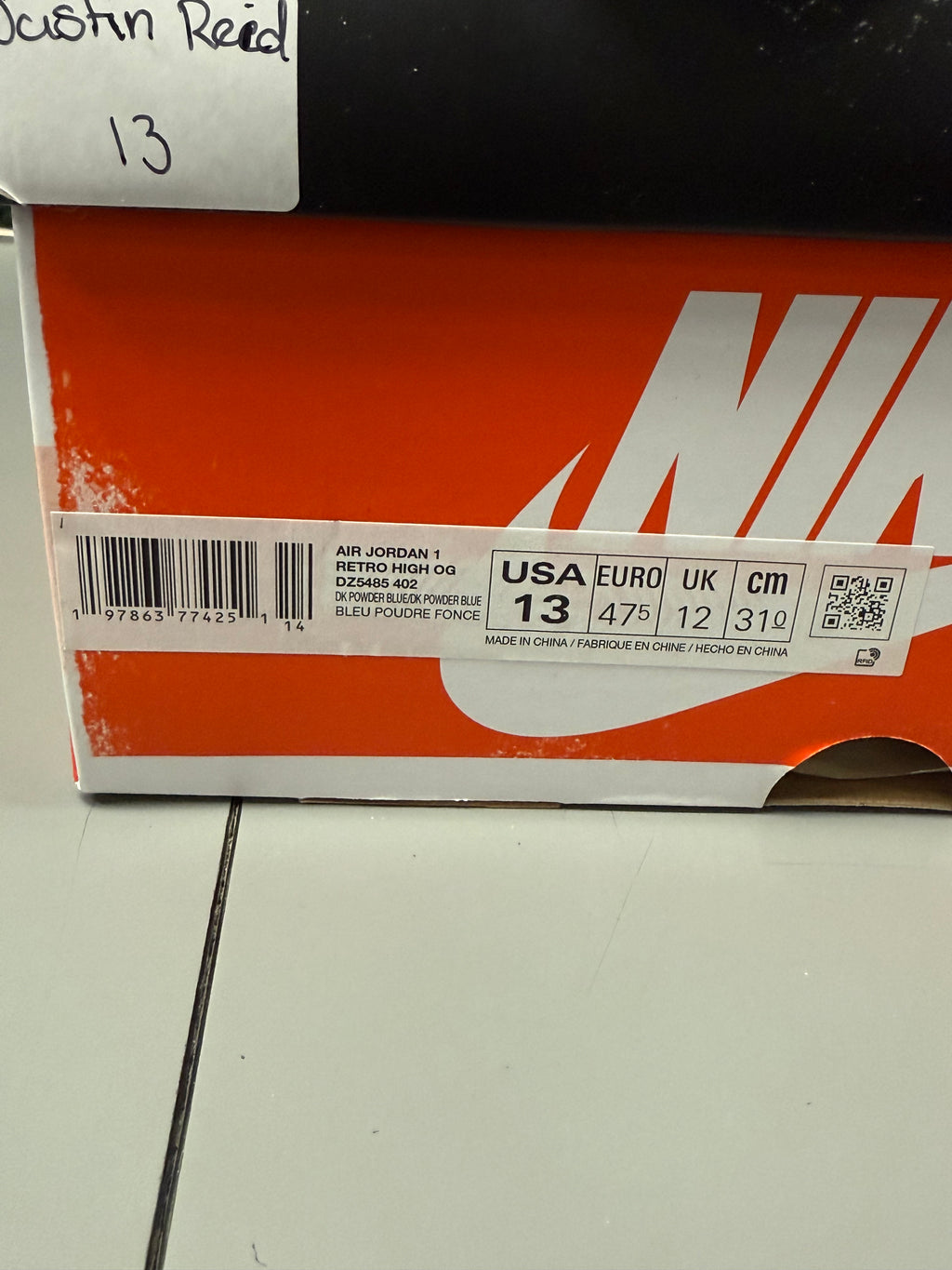 Jordan 1 High "UNC Reimagined" Size 13 Preowned
