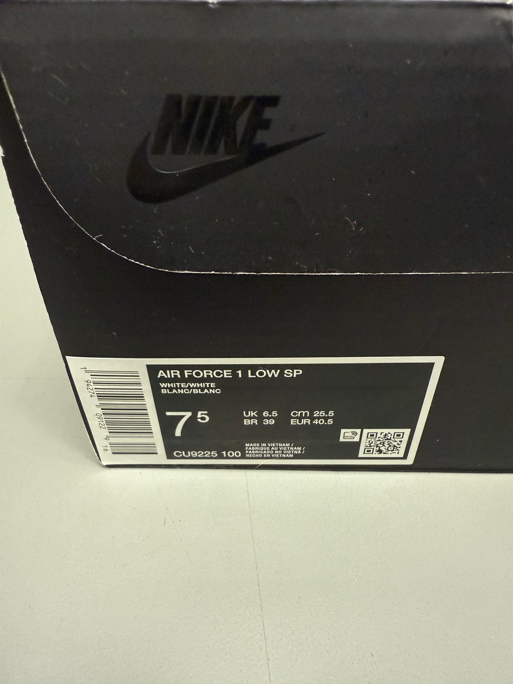 Nike Air Force 1 "Supreme White" Size 7.5 Preowned