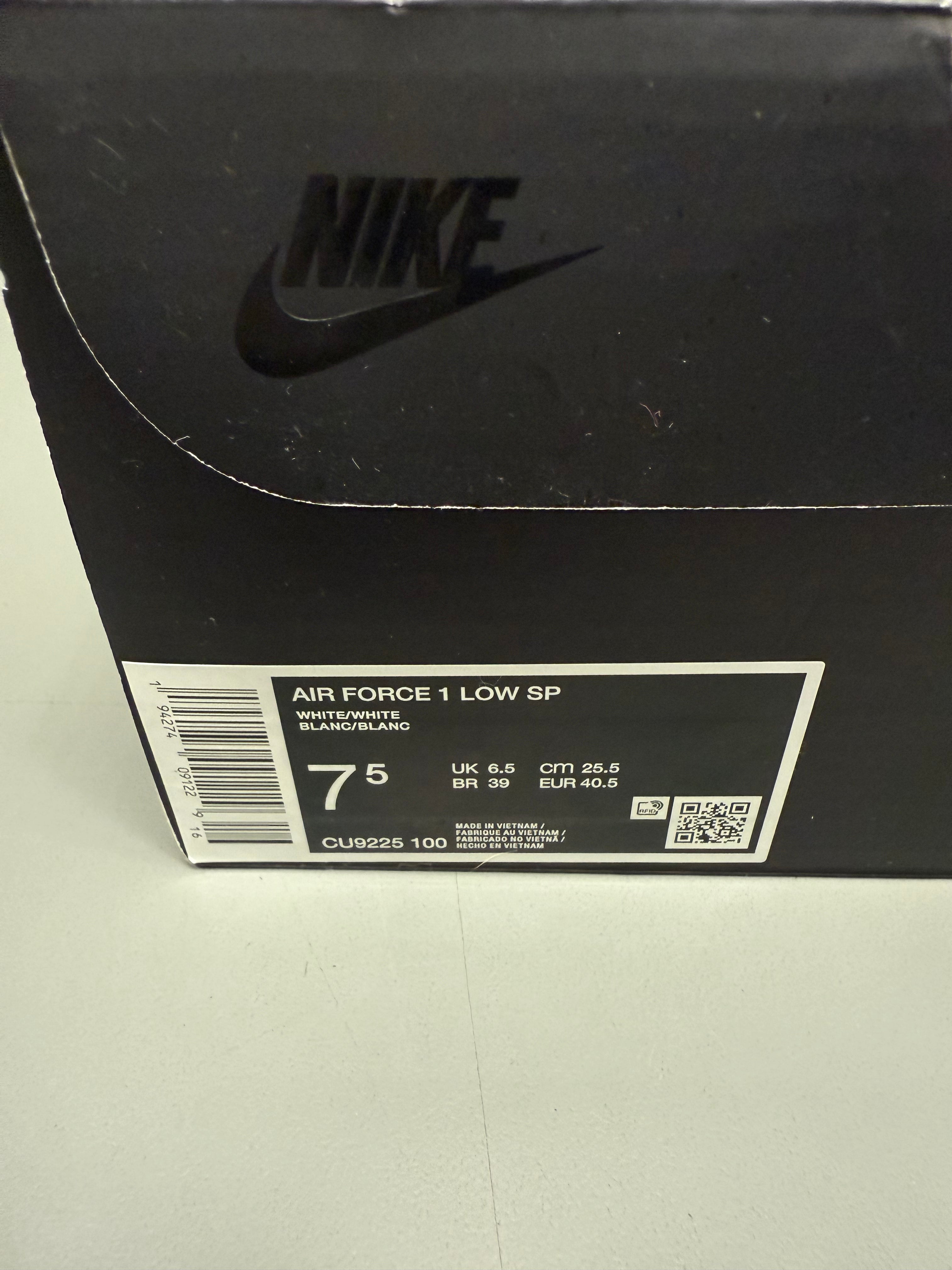 Nike Air Force 1 "Supreme White" Size 7.5 Preowned