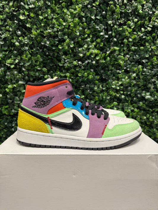 Jordan 1 Mid "Multi Color" Size 8.5W / 7Y Preowned