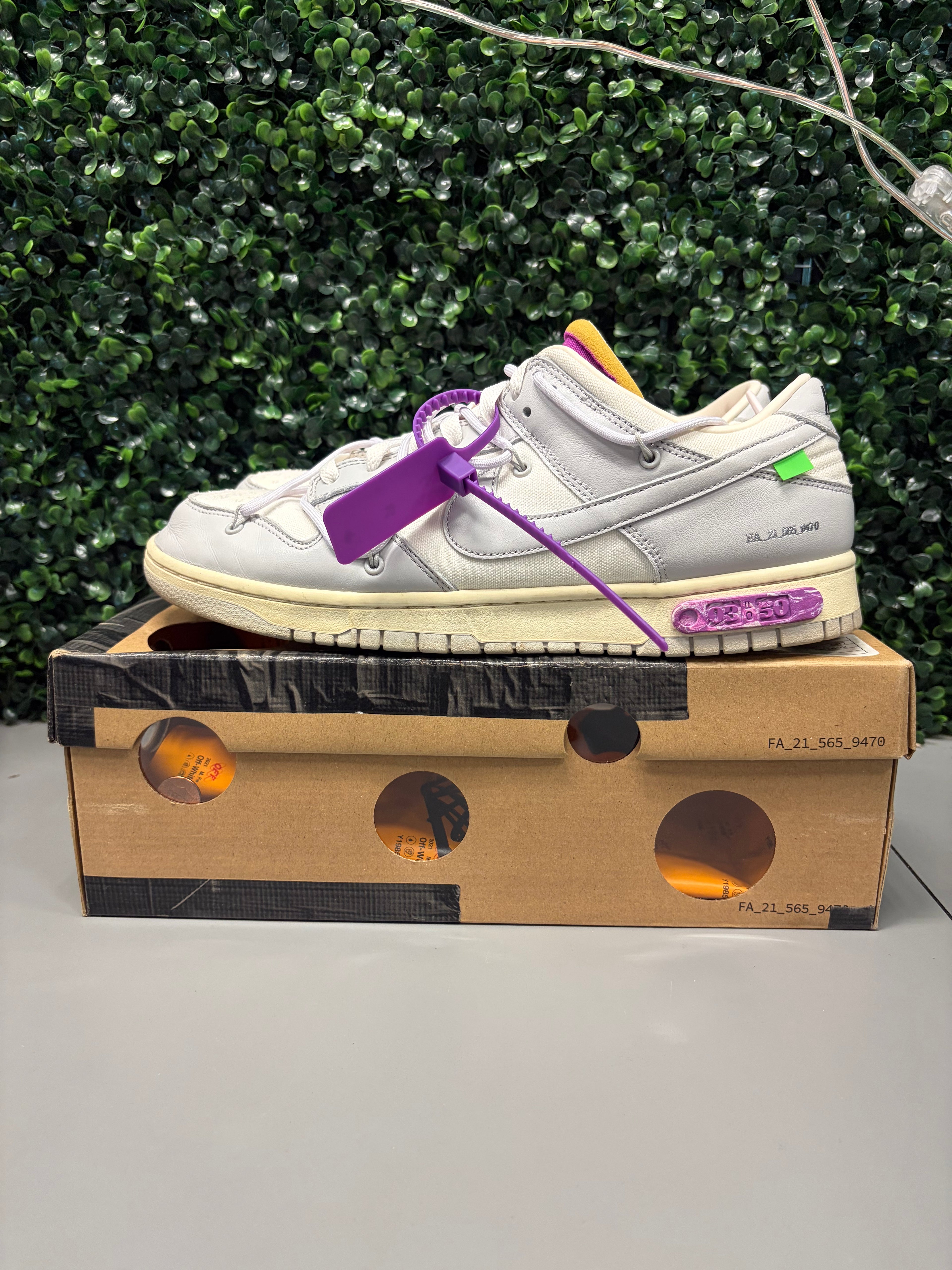 Nike Dunk Low Off-White "Lot 3" Size 12 Preowned