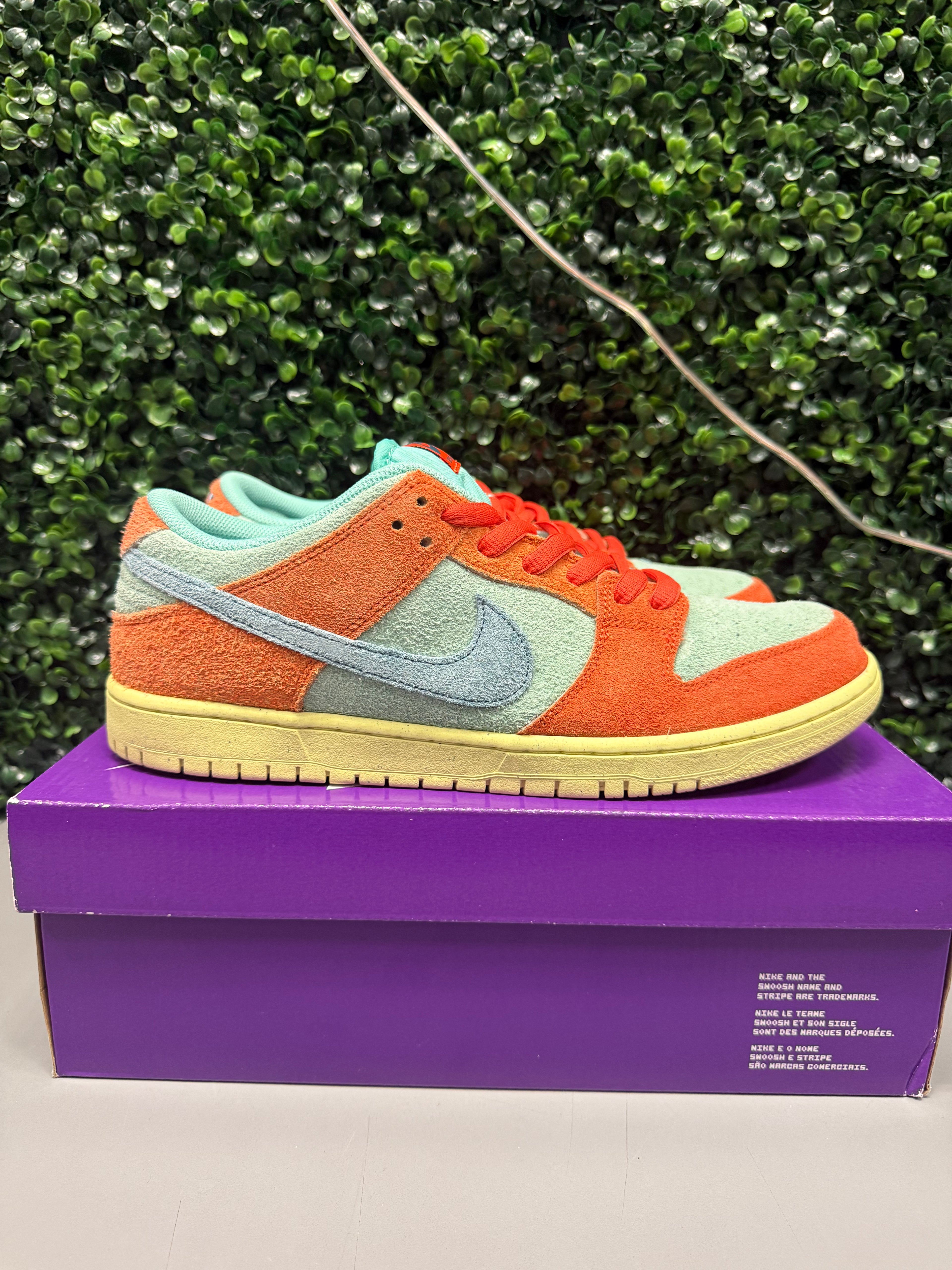 Nike SB Dunk Low “Orange Emerald Rise” Size 11.5 Preowned