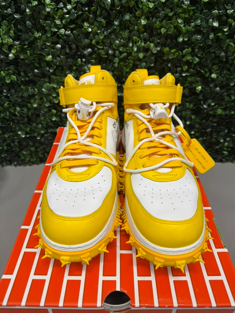 Nike Air Force 1 Mid SP Off-White "Varsity Maize" Size 13 Preowned