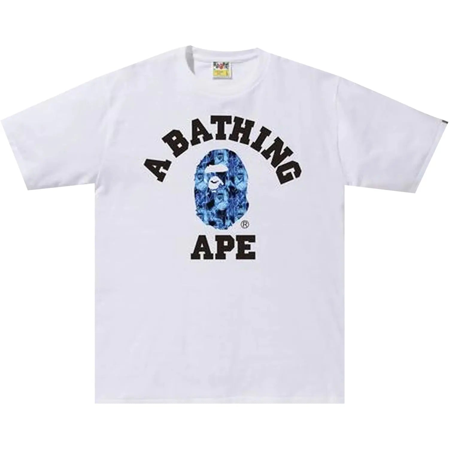 BAPE Flame College Tee "White/Blue"