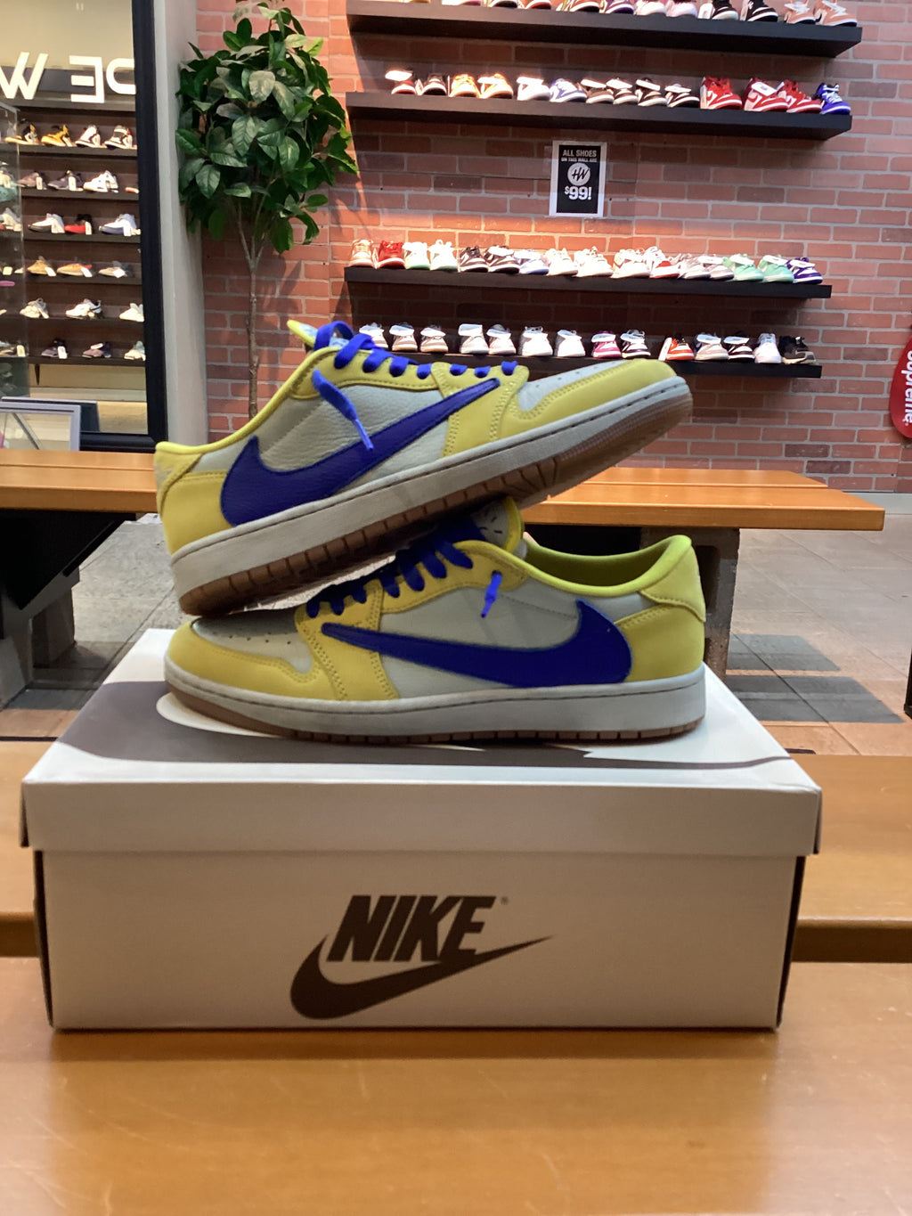 TS Jordan 1 Low “Canary” Size 11w/9.5 Preowned with box