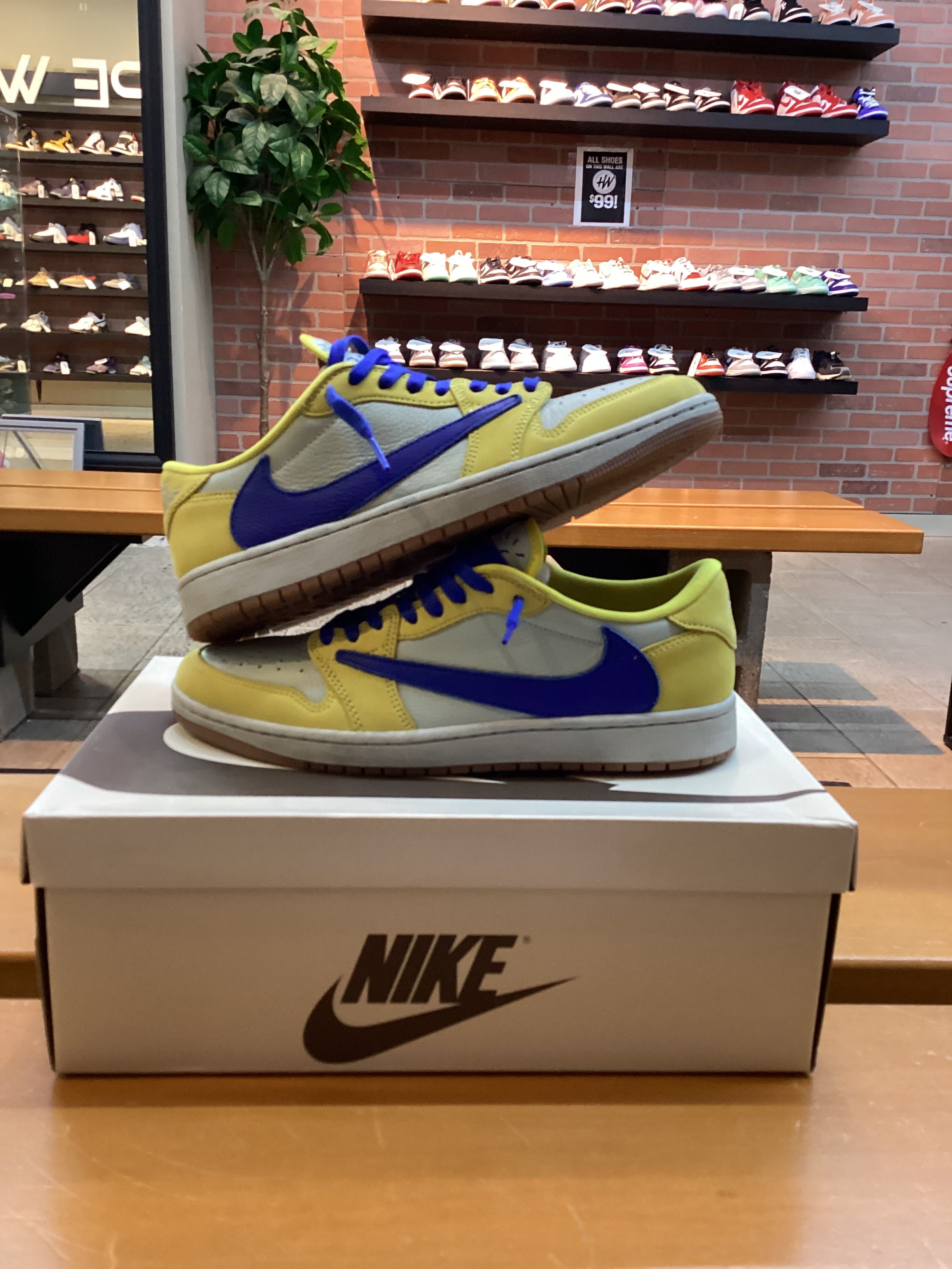 TS Jordan 1 Low “Canary” Size 11w/9.5 Preowned with box