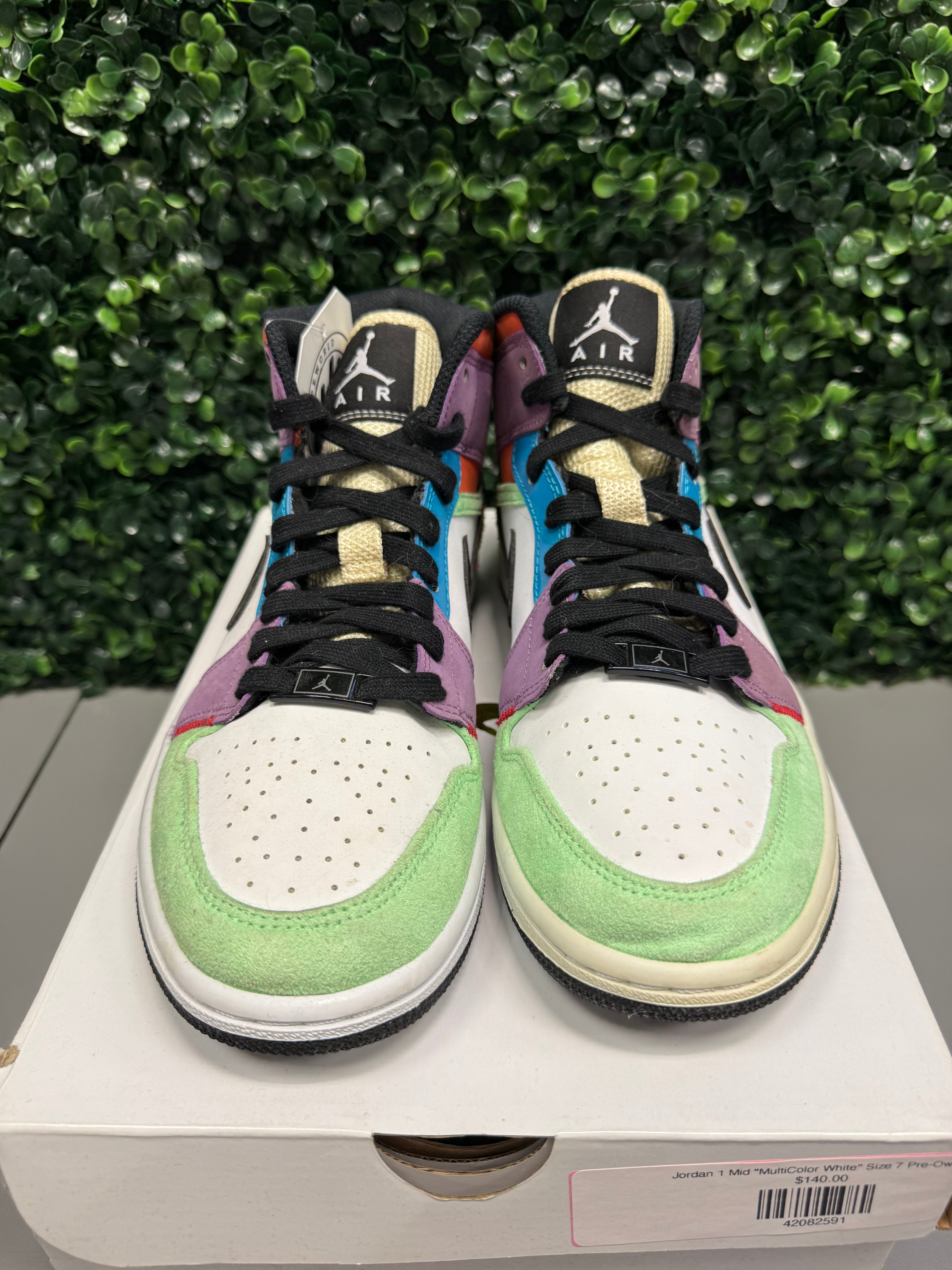 Jordan 1 Mid "Multi Color" Size 8.5W / 7Y Preowned